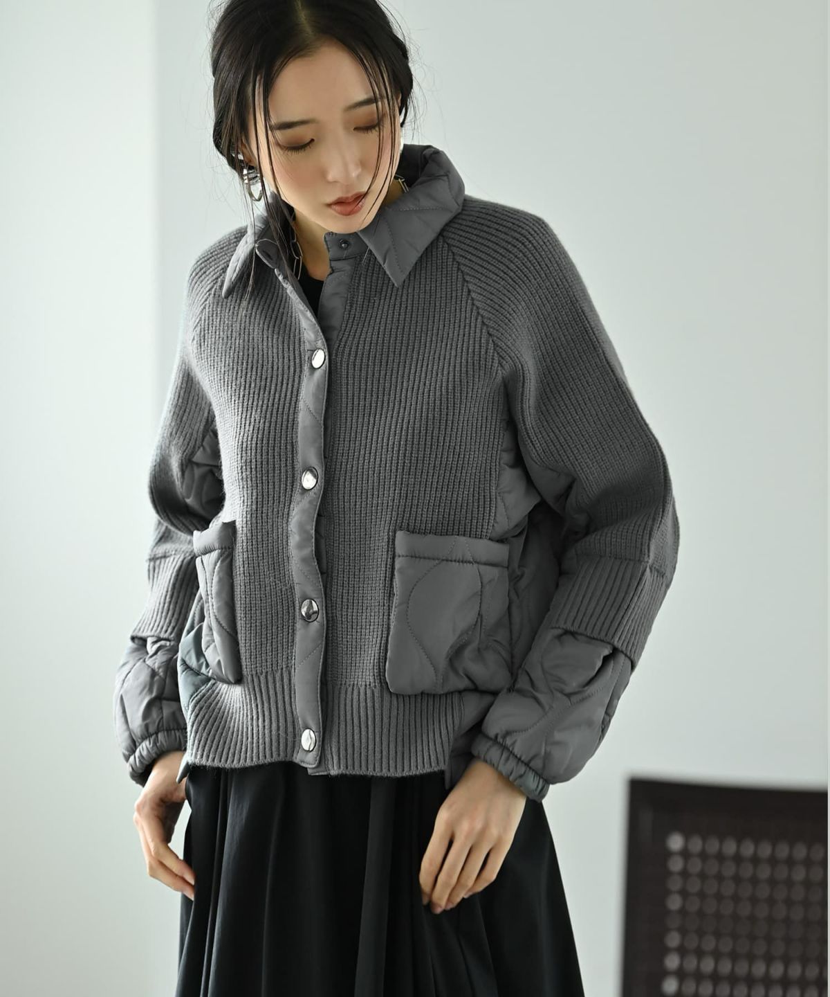 着用イメージ 169cm グレー