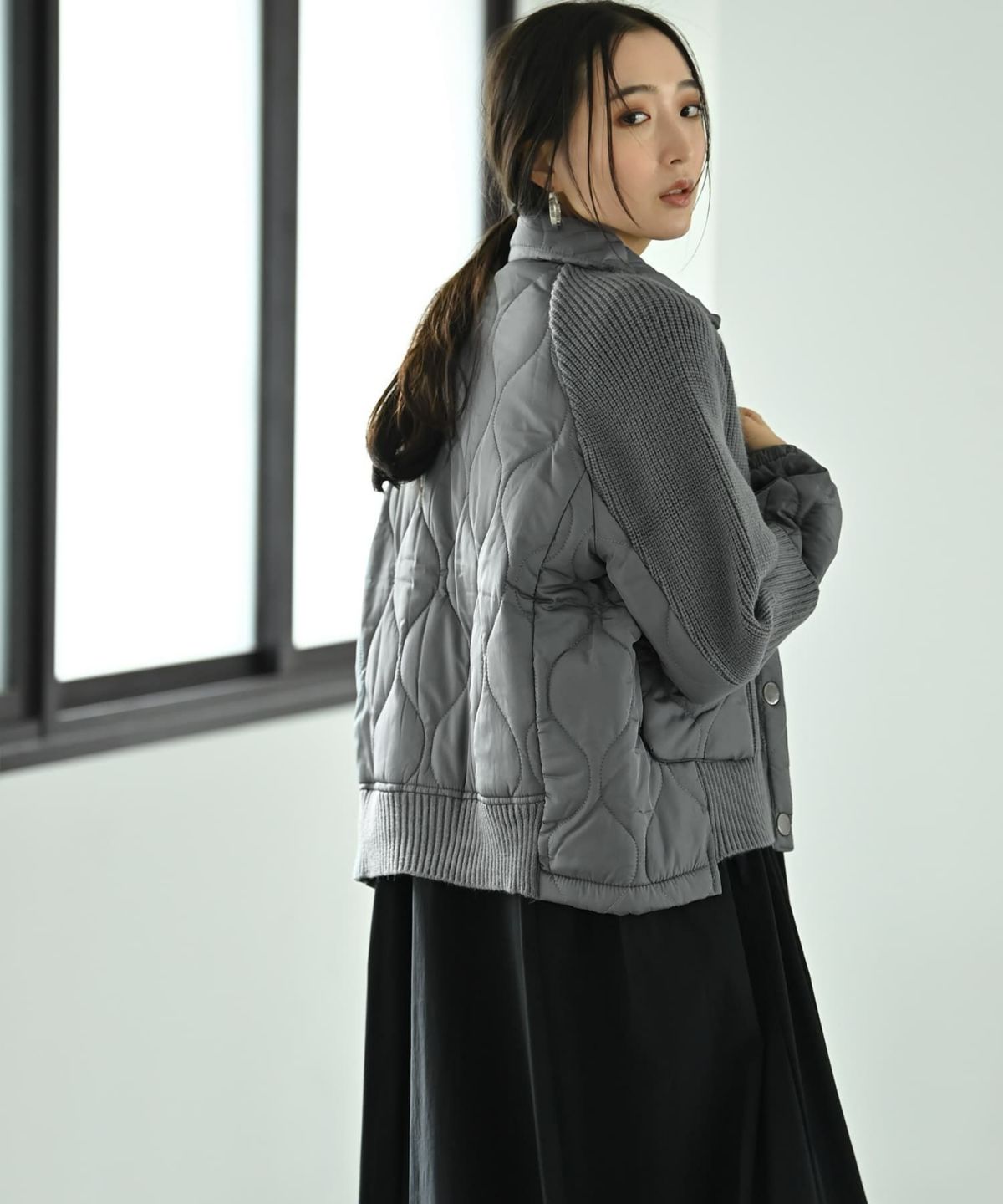 着用イメージ 169cm グレー