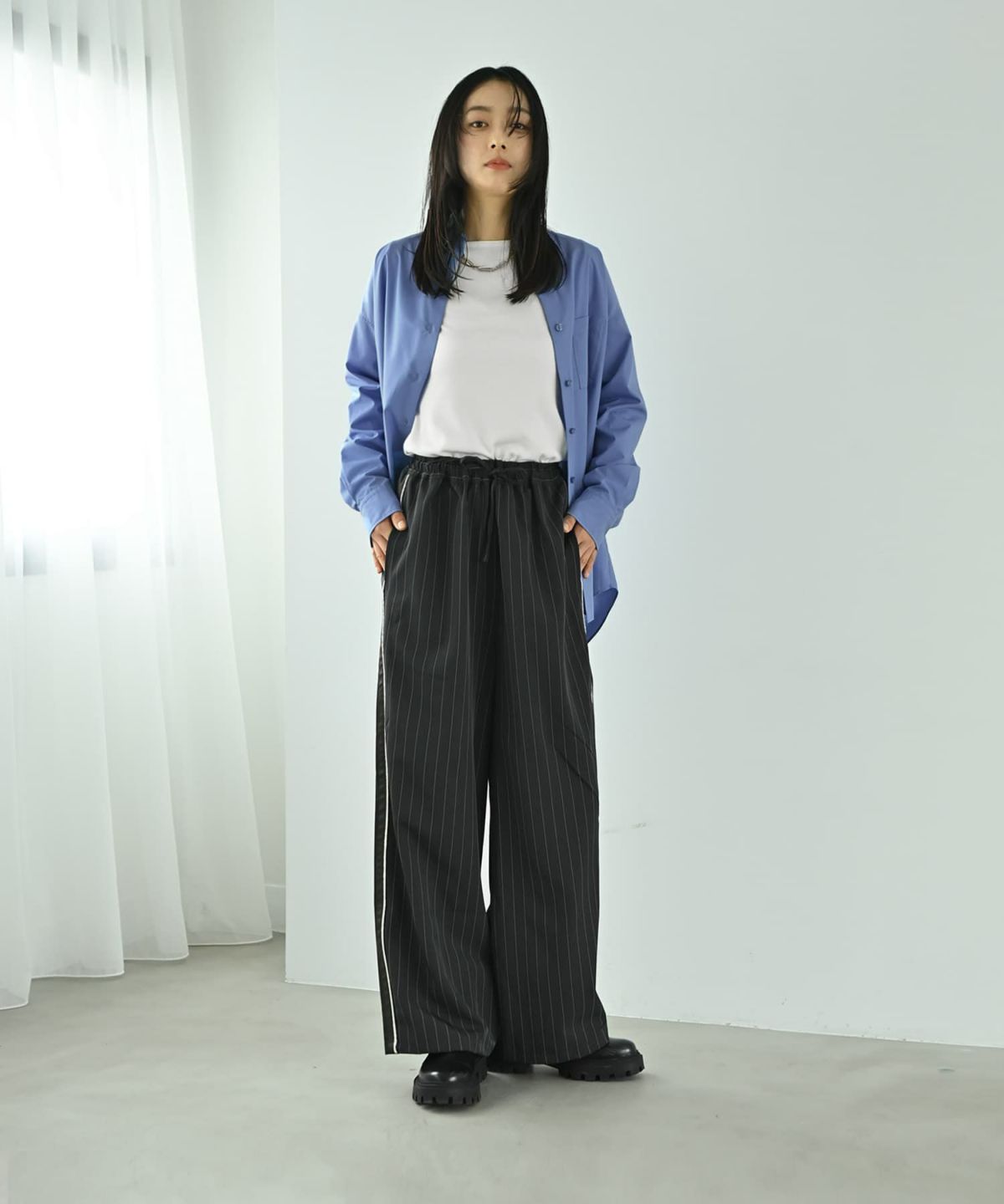 着用イメージ 167cm チャコール