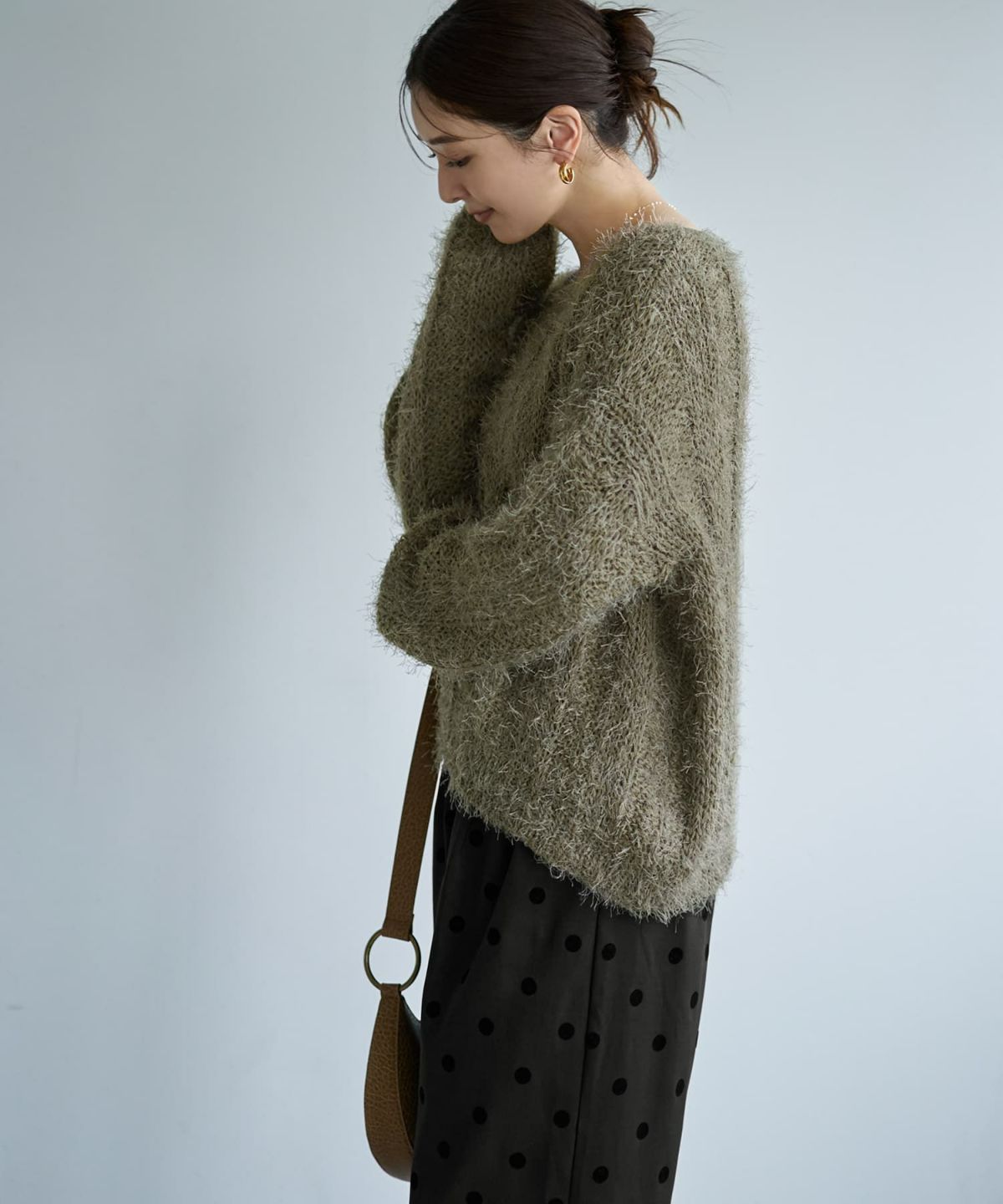 着用イメージ 166cm ライトカーキ