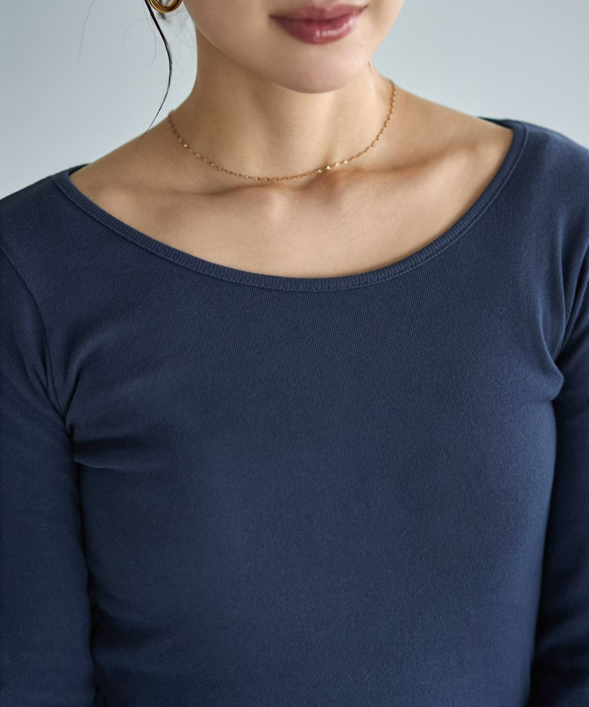 着用イメージ 166cm ダークブルー