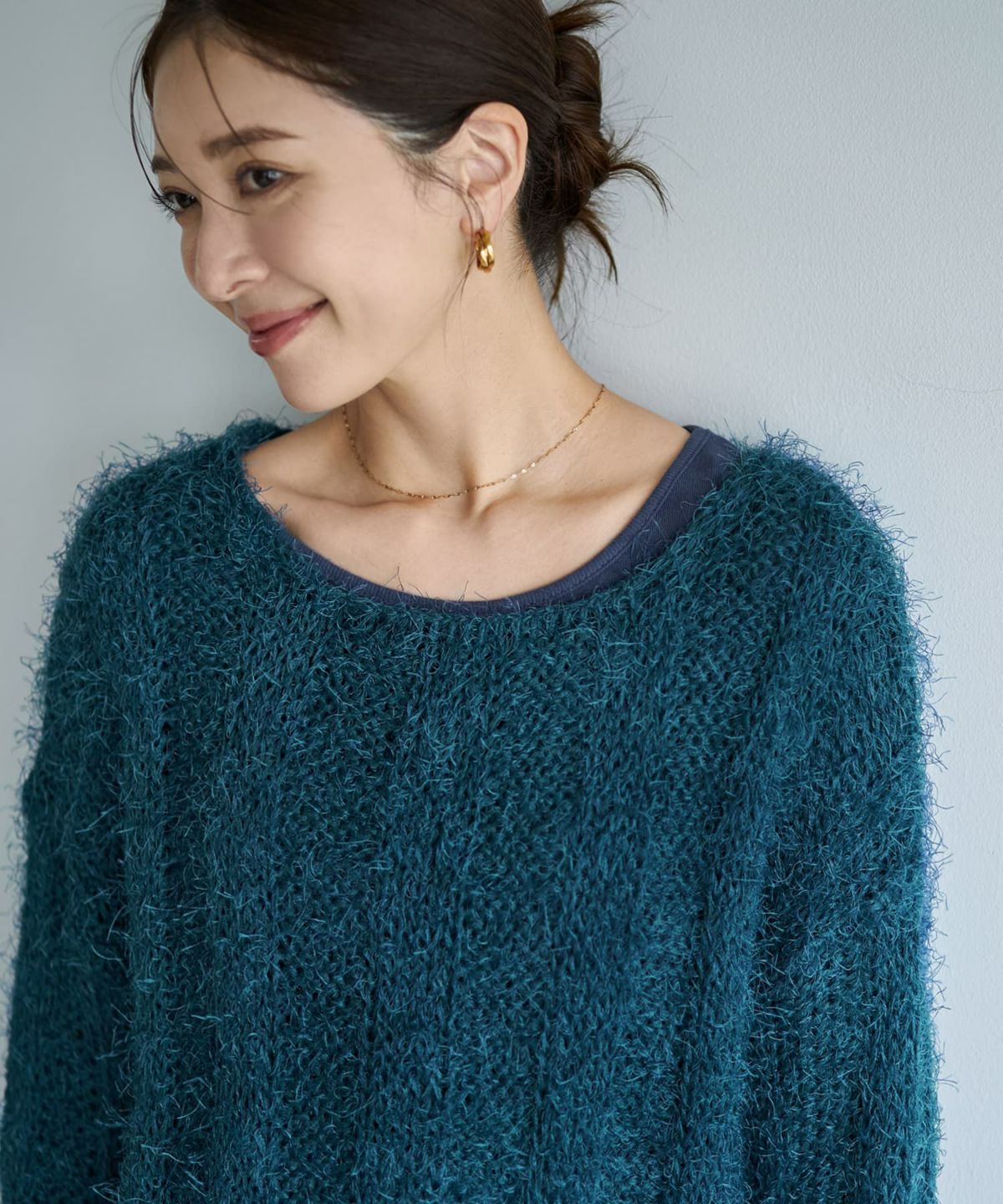 着用イメージ 166cm ダークブルー