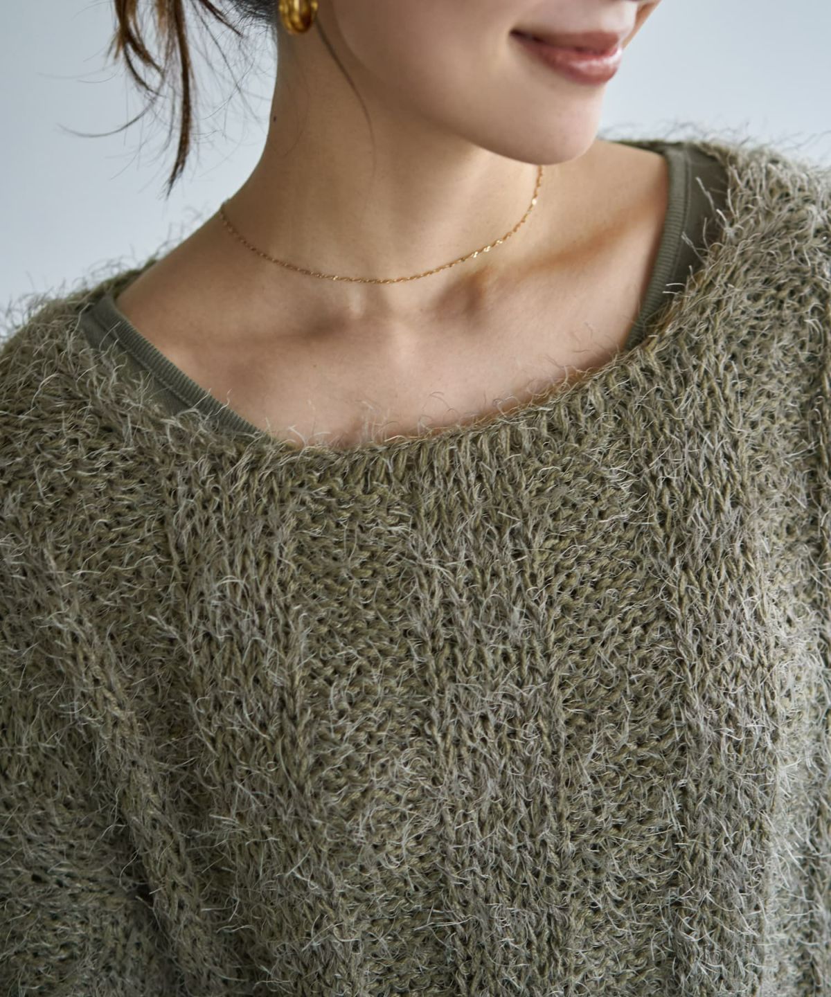 着用イメージ 166cm カーキ