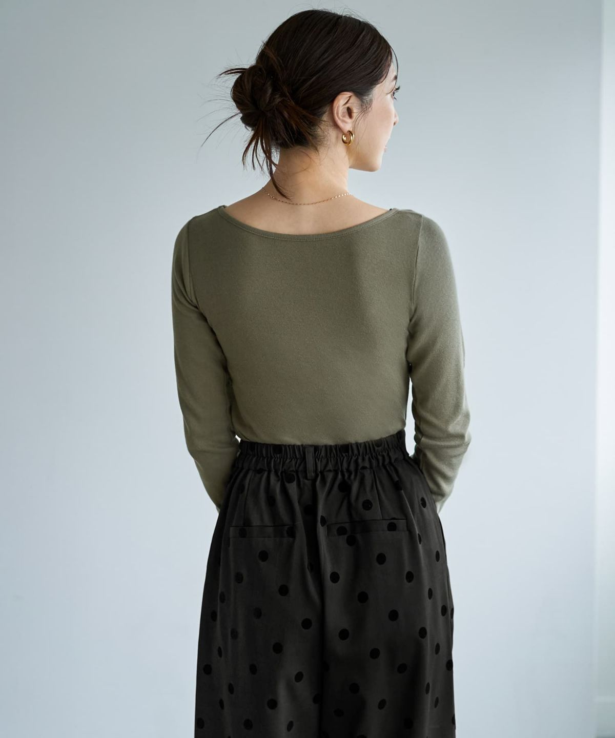 着用イメージ 166cm カーキ