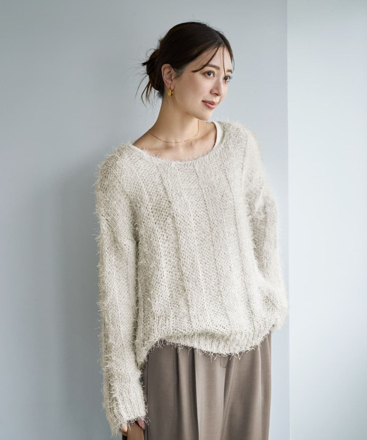 着用イメージ 166cm ホワイト