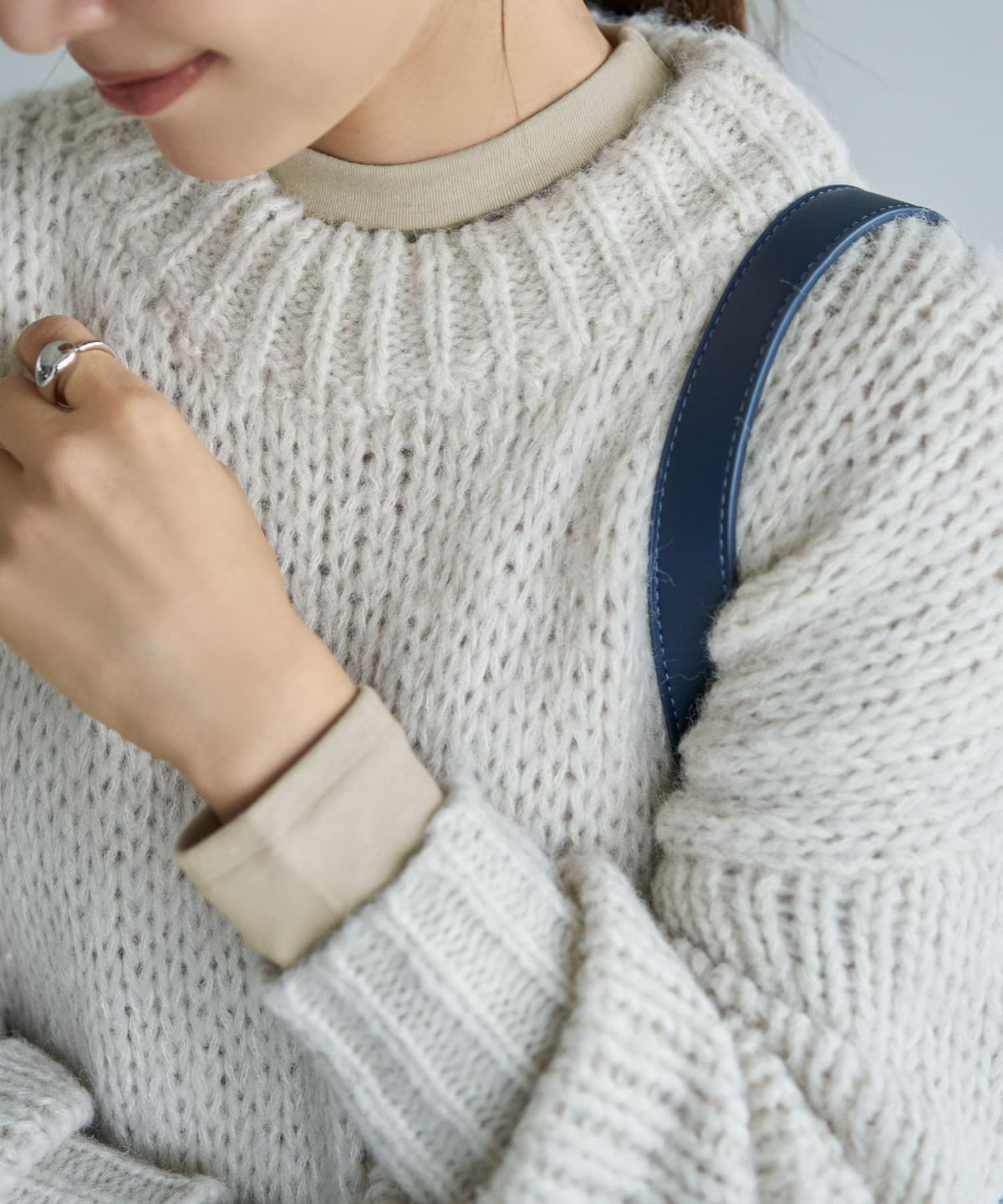 着用イメージ 166cm ベージュ