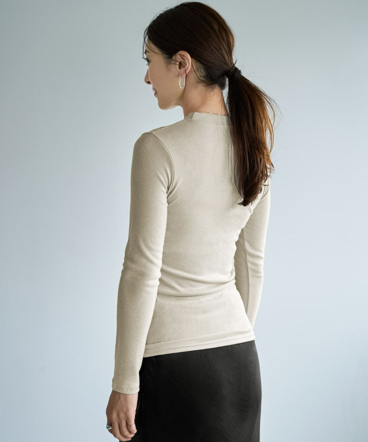 着用イメージ 166cm ベージュ