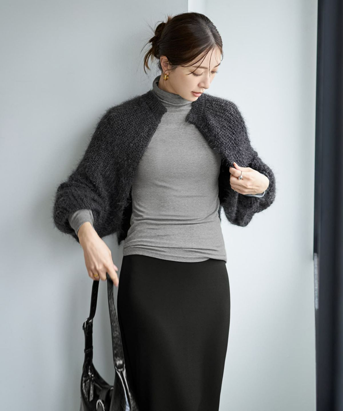 着用イメージ 166cm チャコールグレー