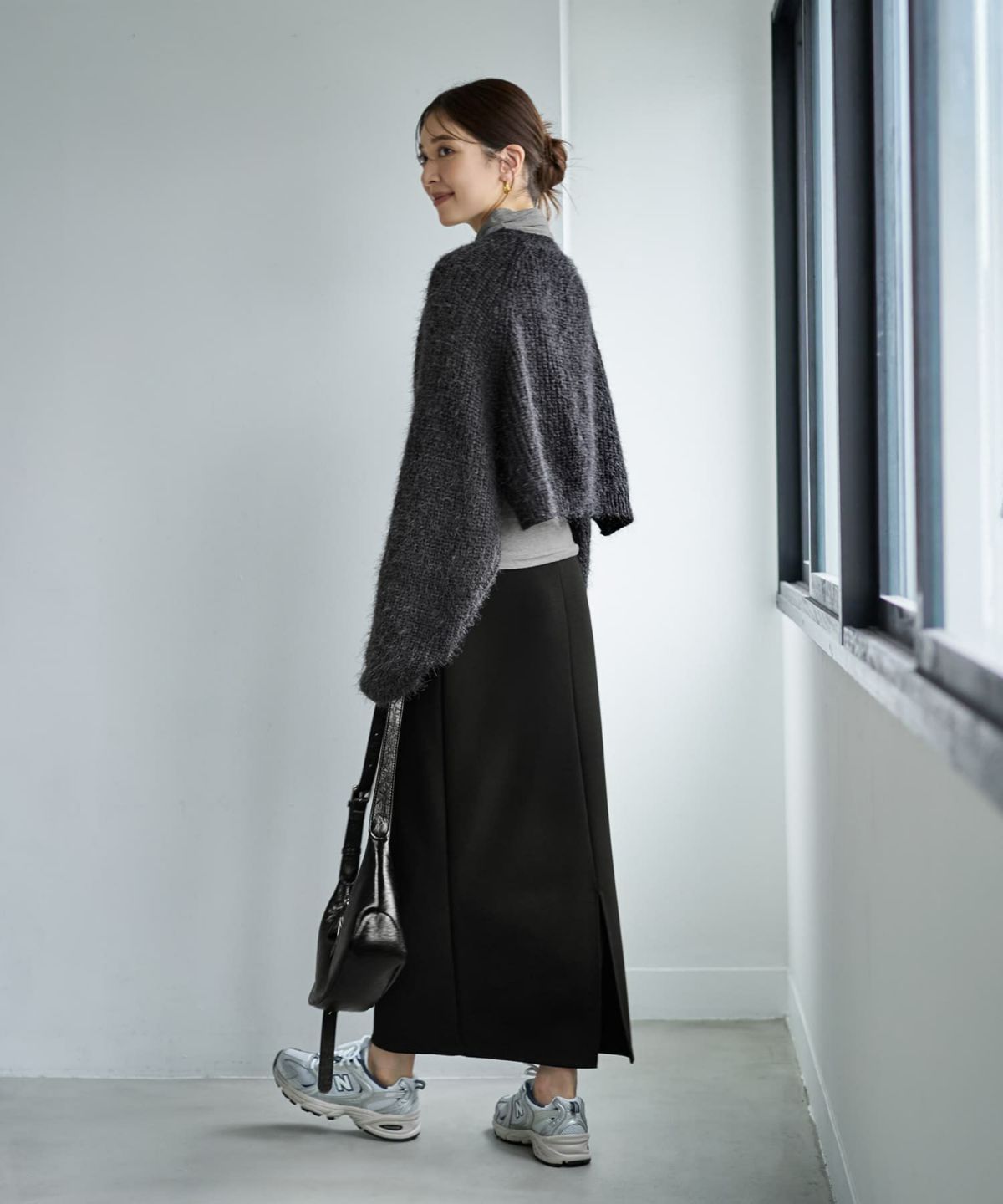 着用イメージ 166cm チャコールグレー