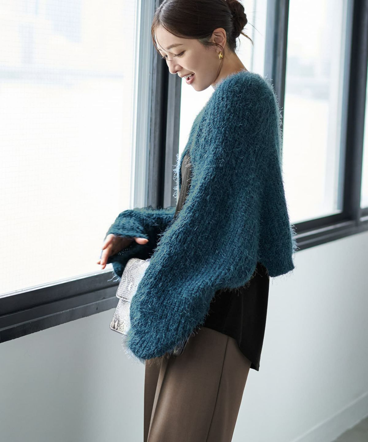 着用イメージ 166cm ダークブルー