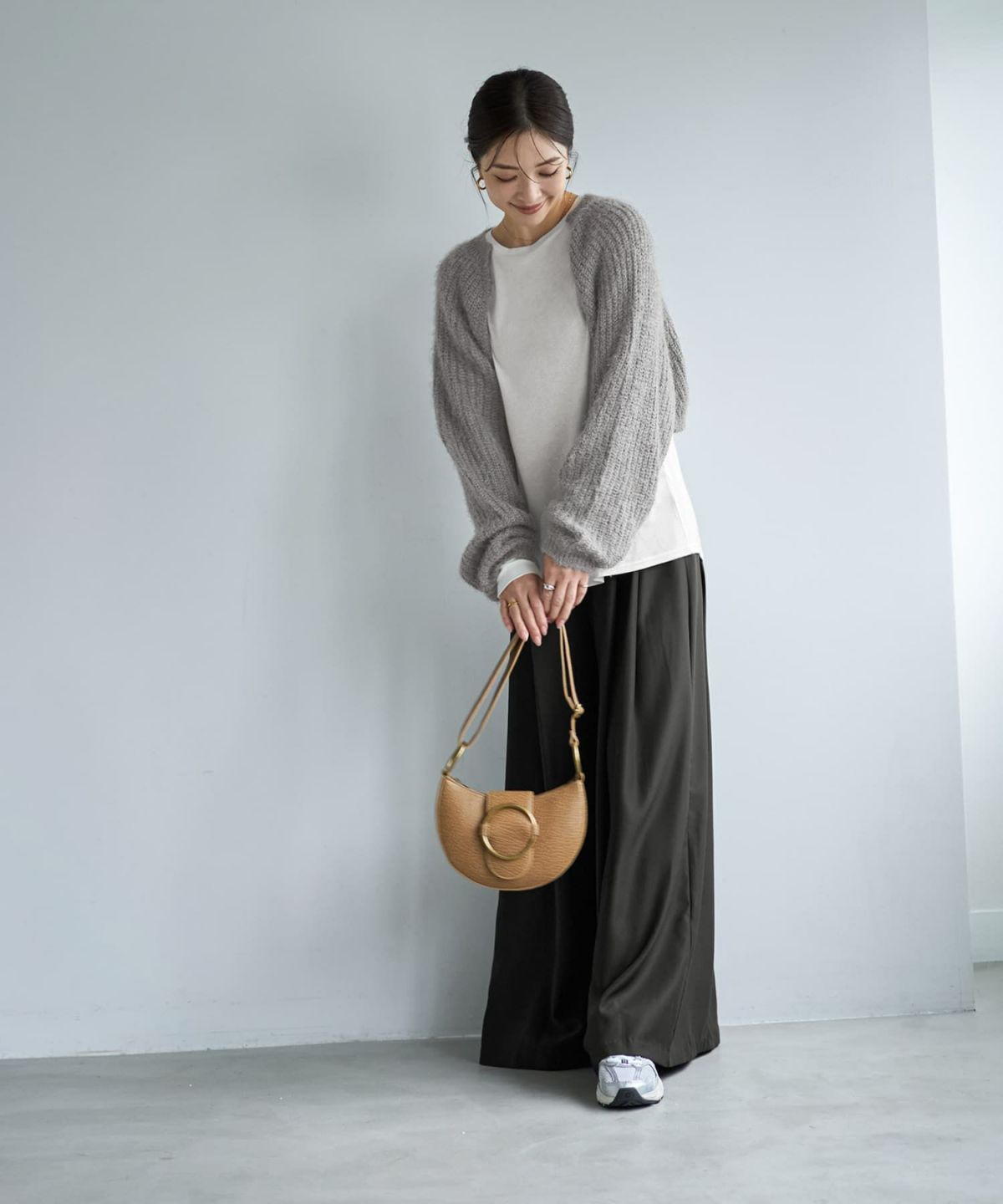 着用イメージ 166cm グレー