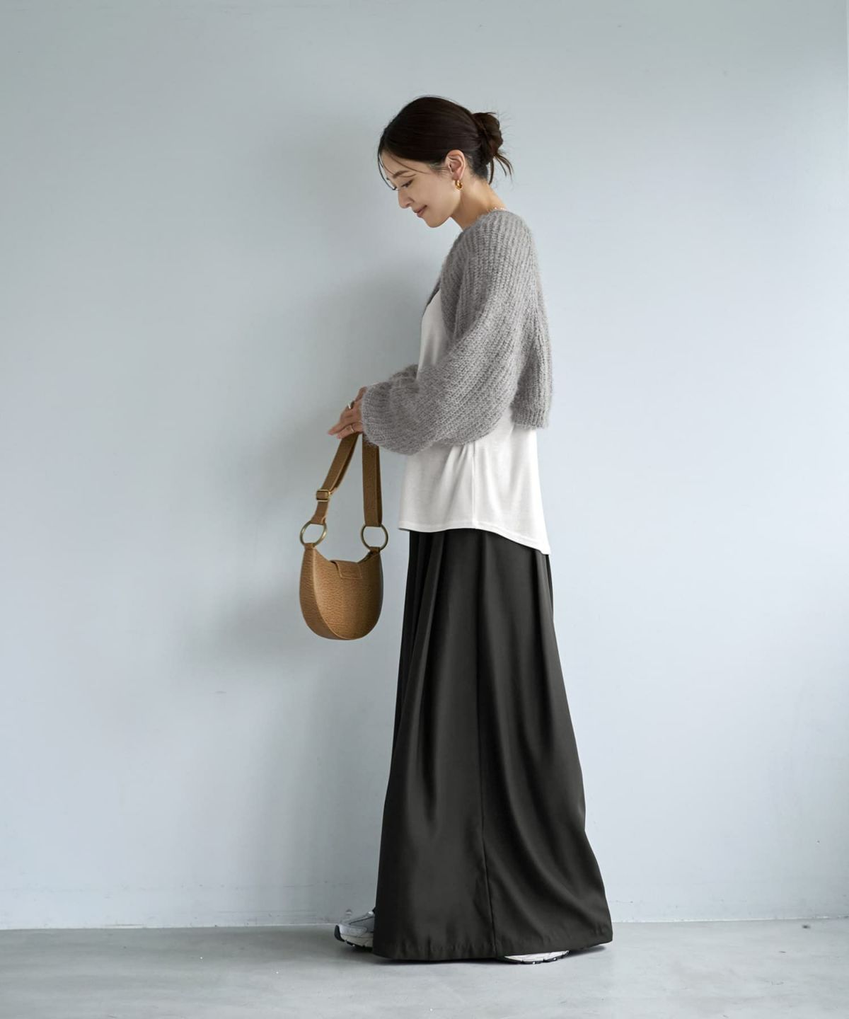 着用イメージ 166cm グレー