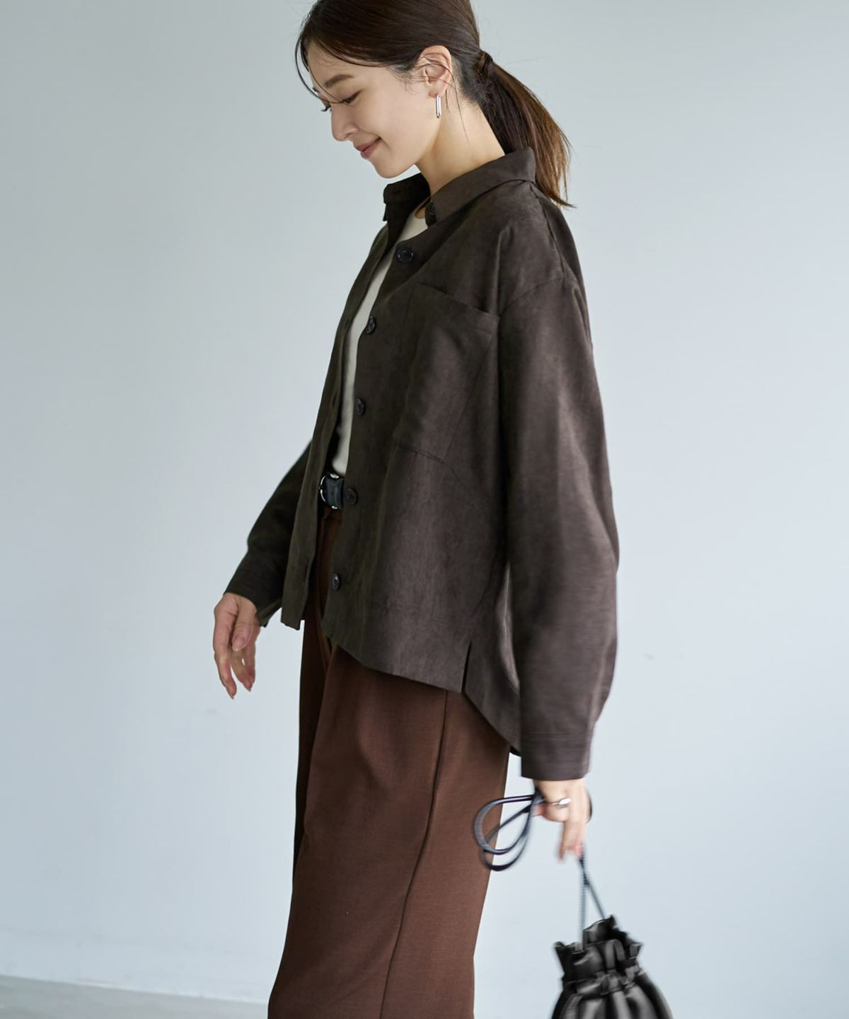 着用イメージ 166cm セピア