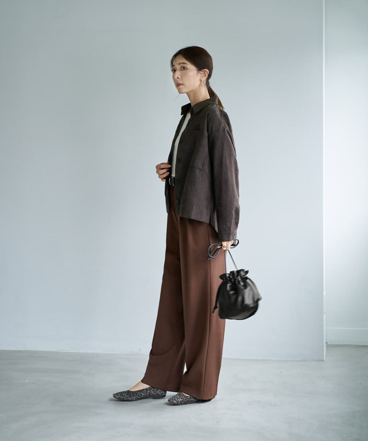 着用イメージ 166cm セピア