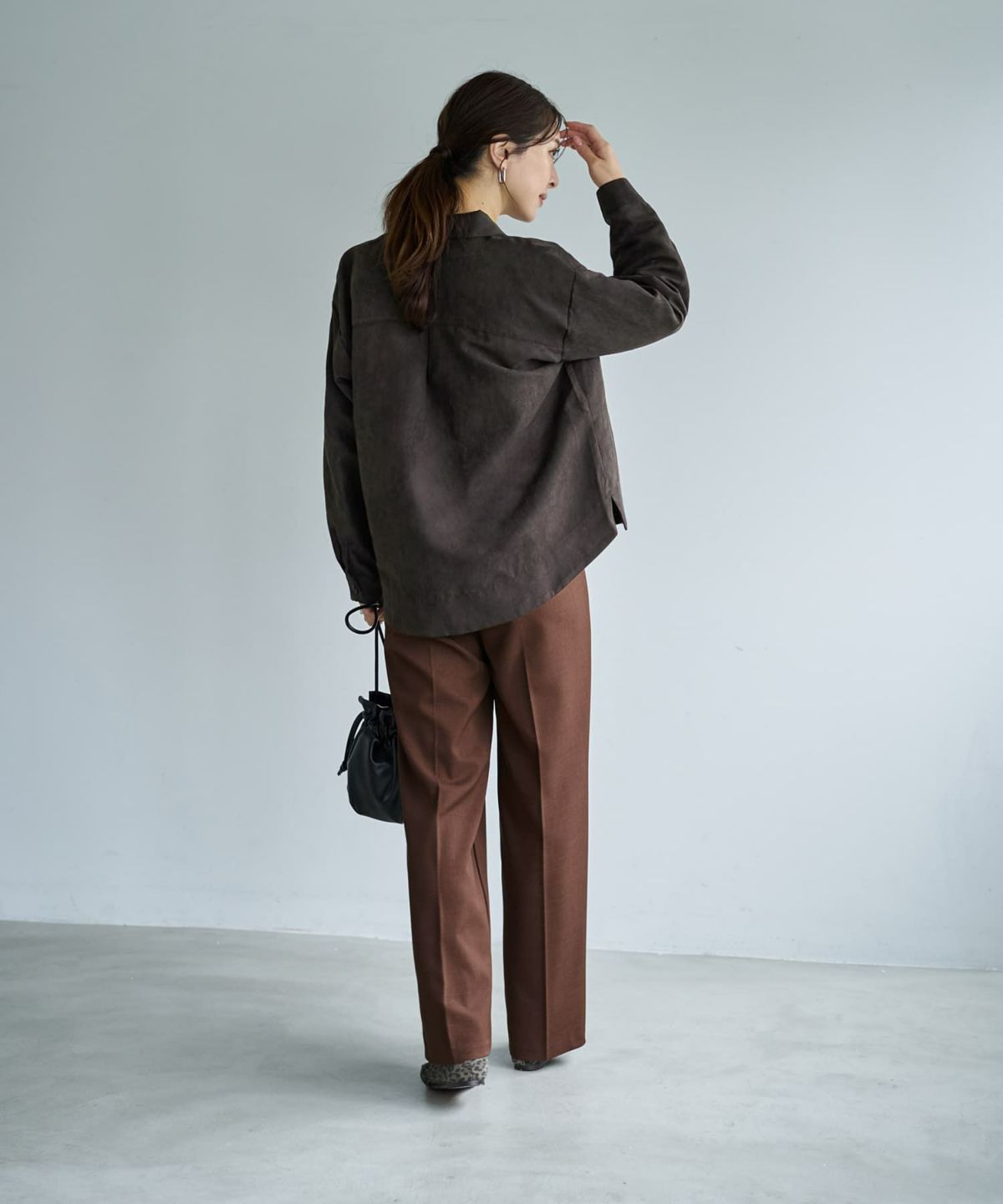 着用イメージ 166cm セピア