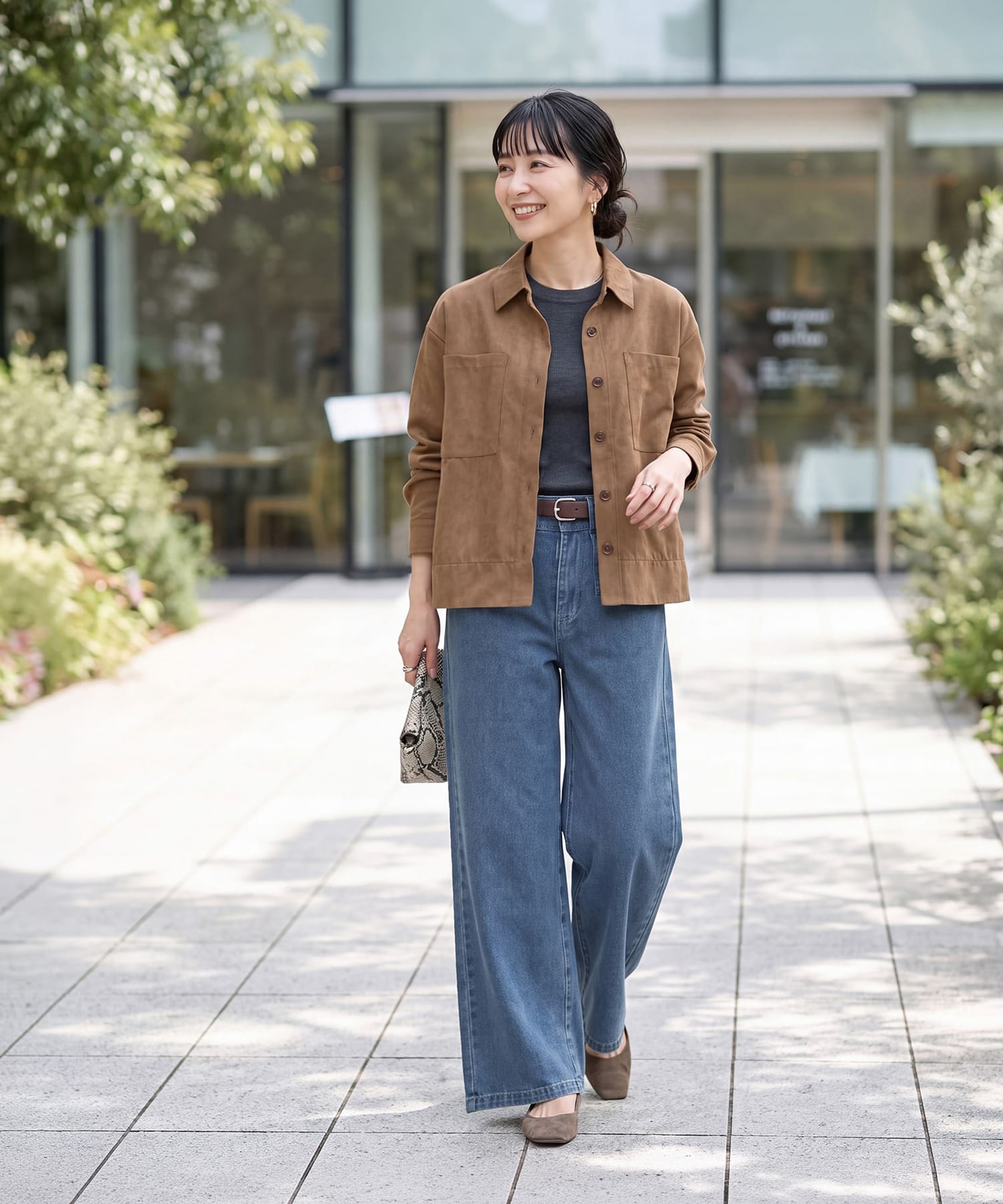 着用イメージ 166cm ライトブラウン