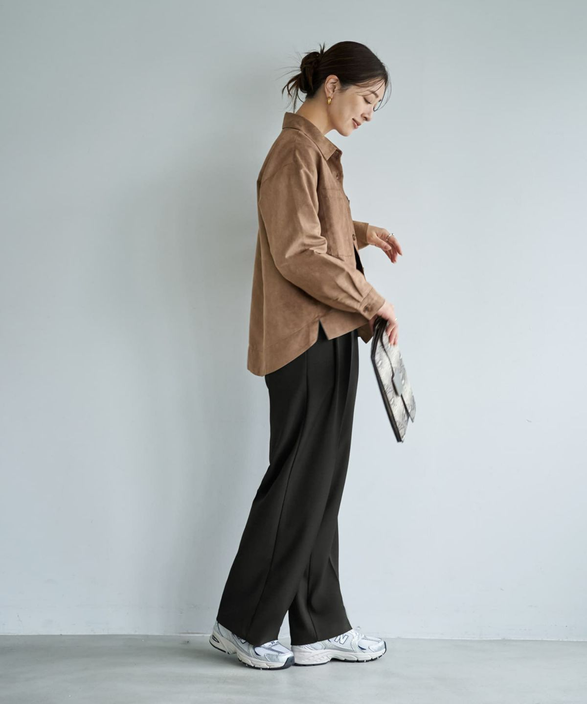 着用イメージ 166cm ライトブラウン