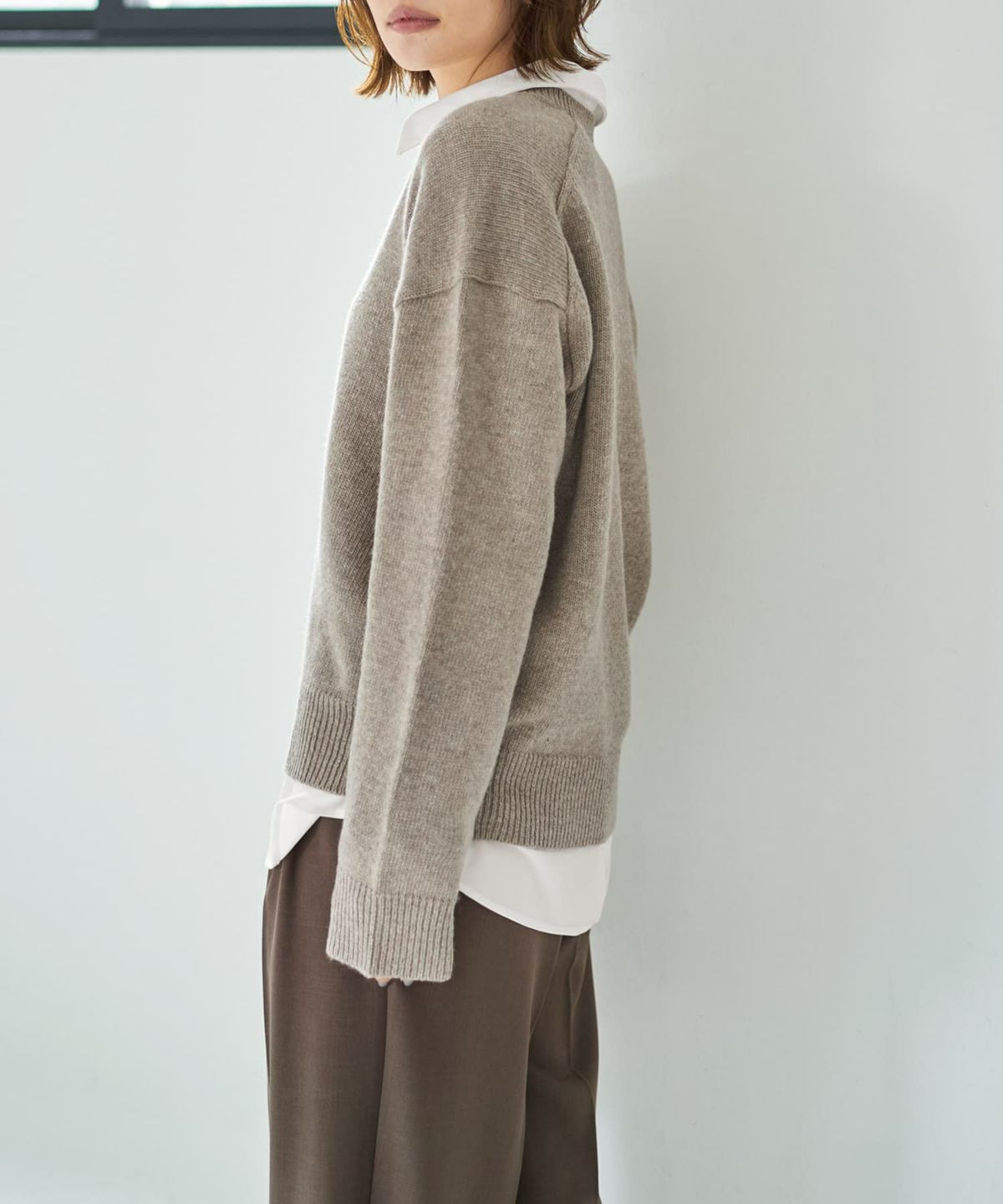 着用イメージ 167cm ベージュミックス