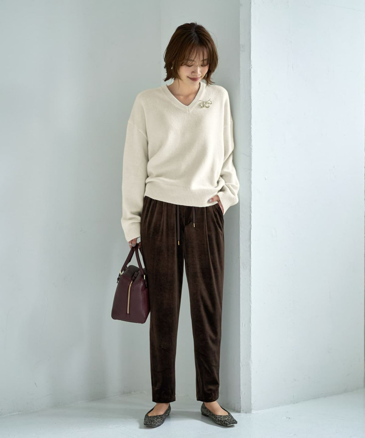 着用イメージ 167cm オフホワイト