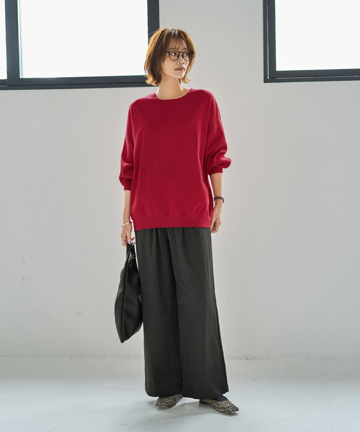 着用イメージ 167cm レッド