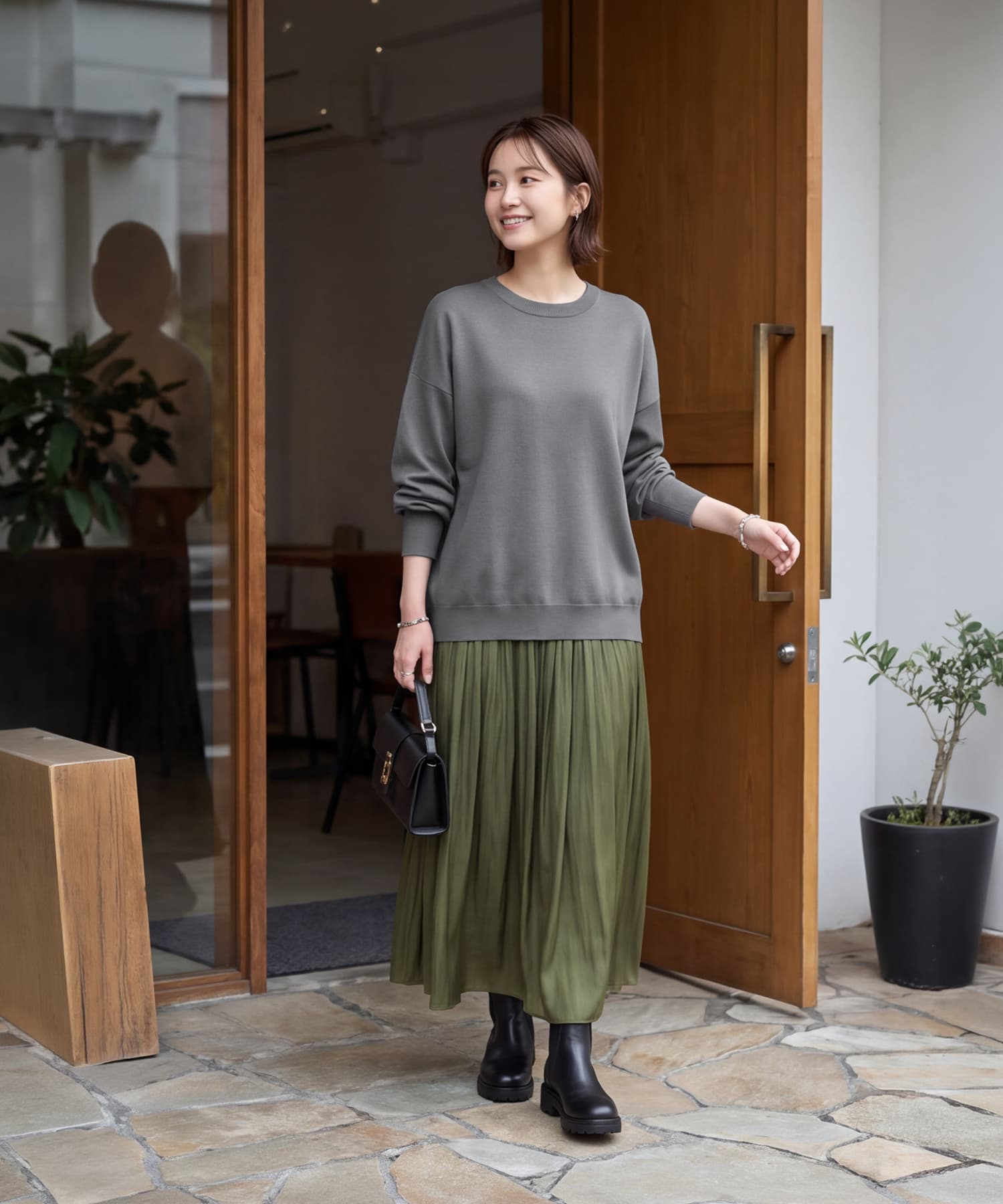 着用イメージ 167cm レッド