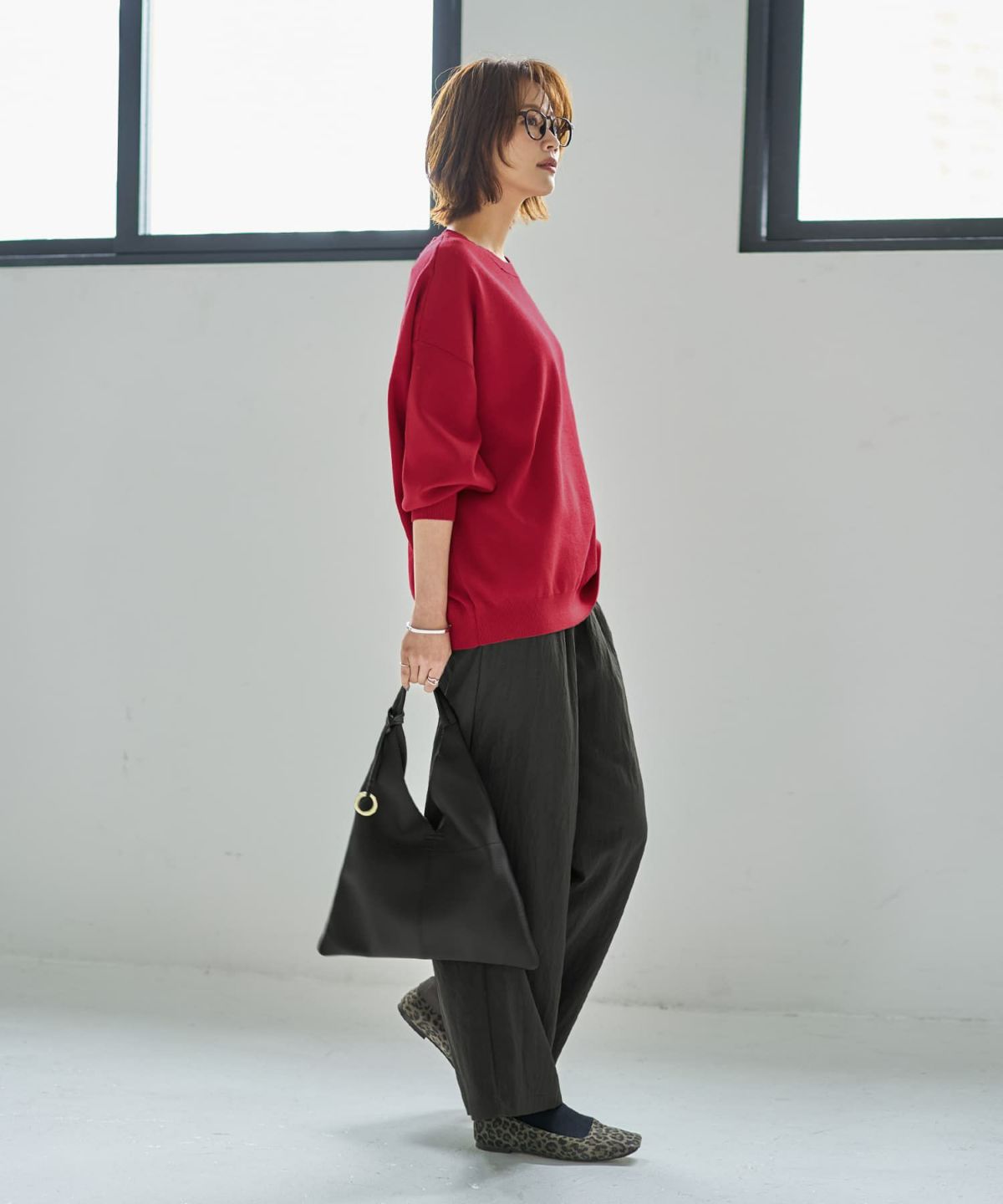 着用イメージ 167cm レッド