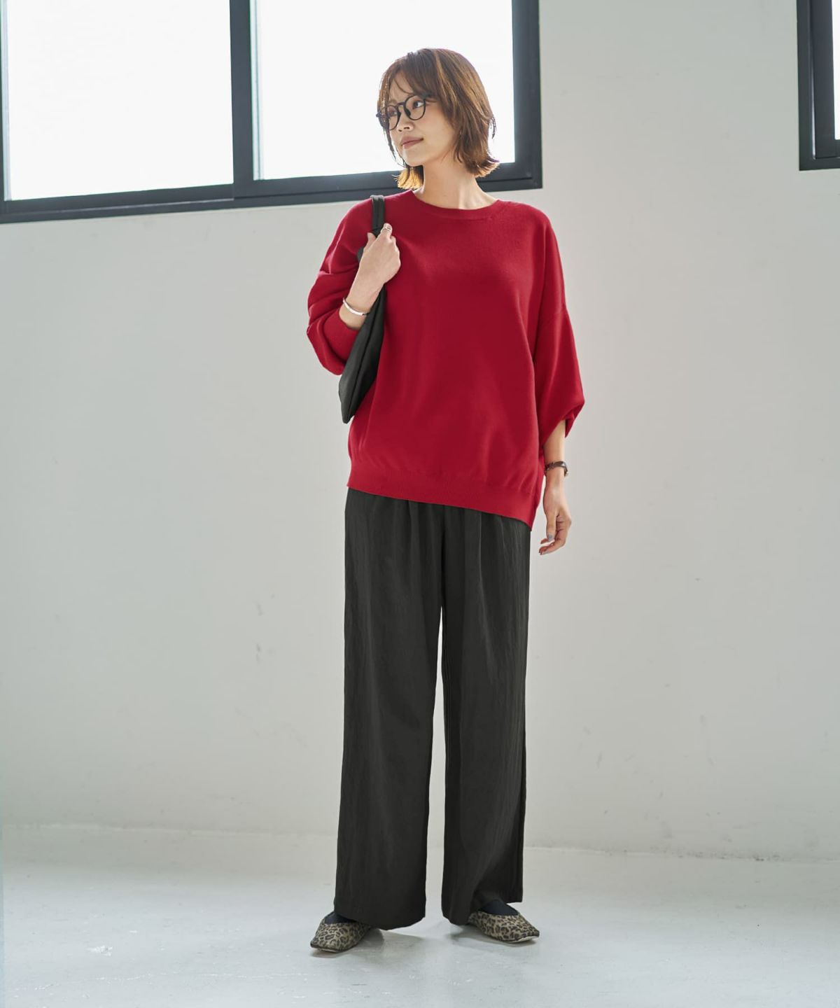 着用イメージ 167cm レッド