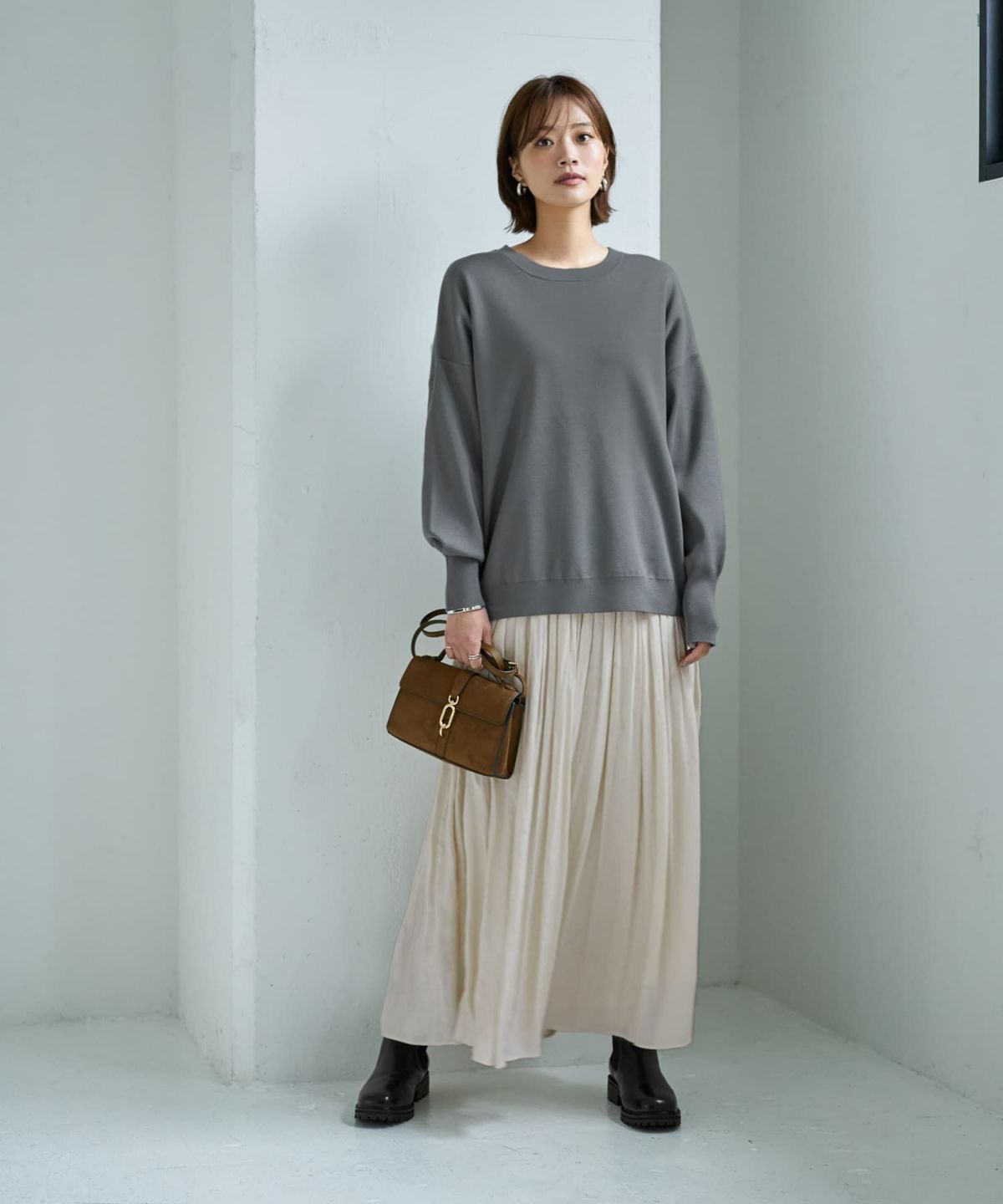 着用イメージ 167cm ダークグレー