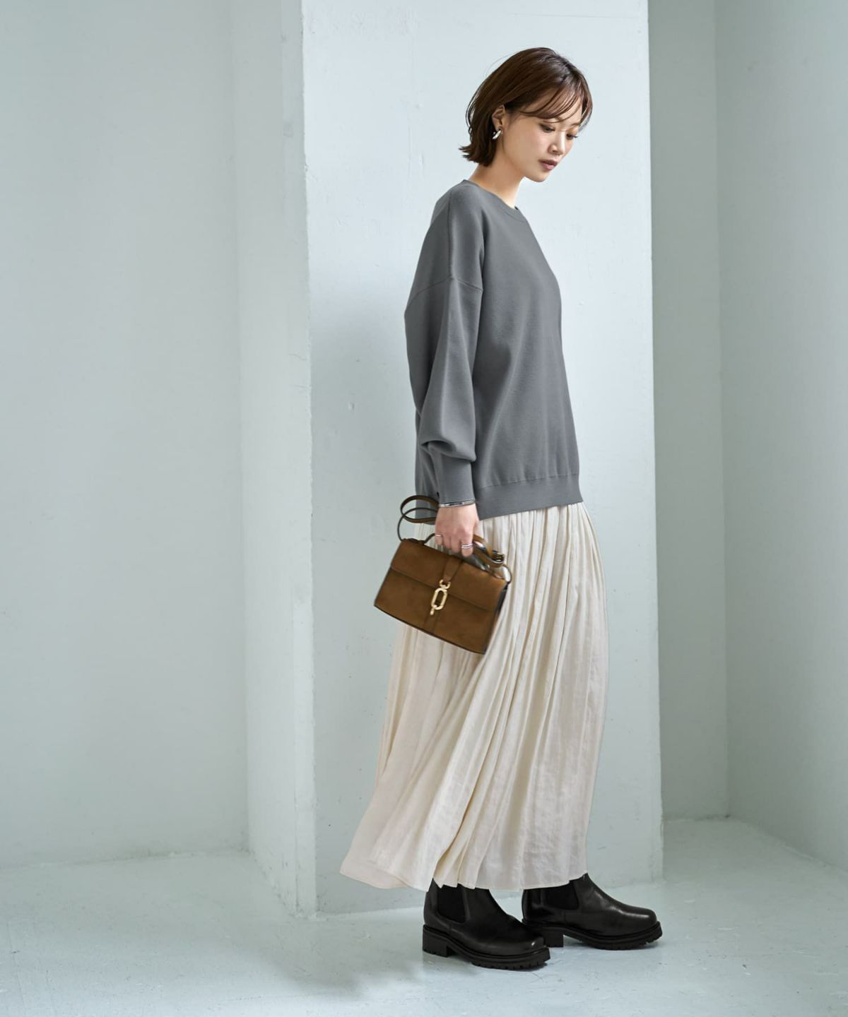 着用イメージ 167cm ダークグレー