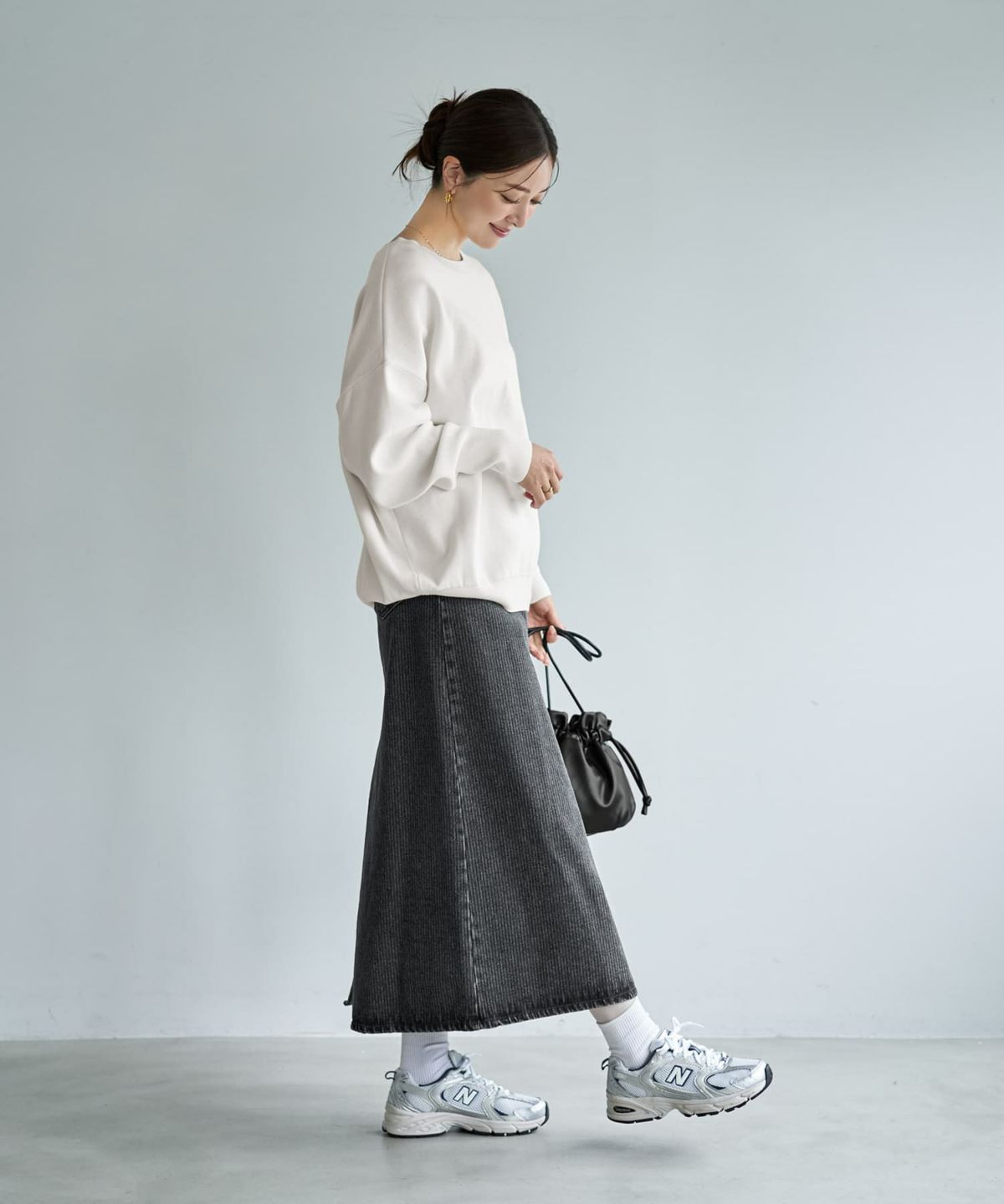着用イメージ 166cm ホワイト