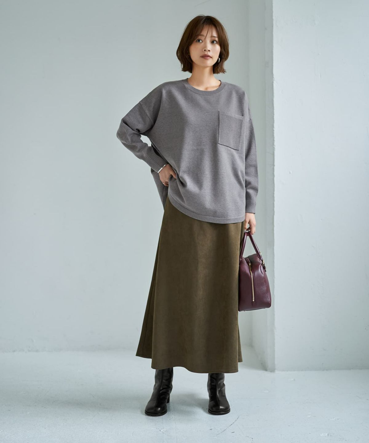 着用イメージ 167cm グレー