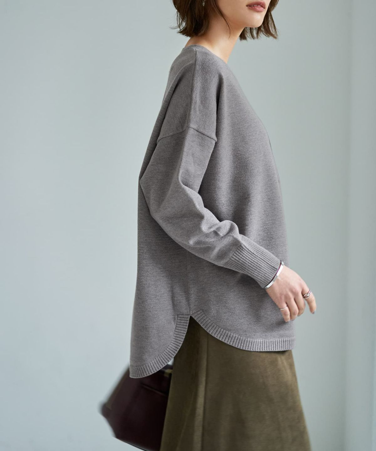 着用イメージ 167cm グレー