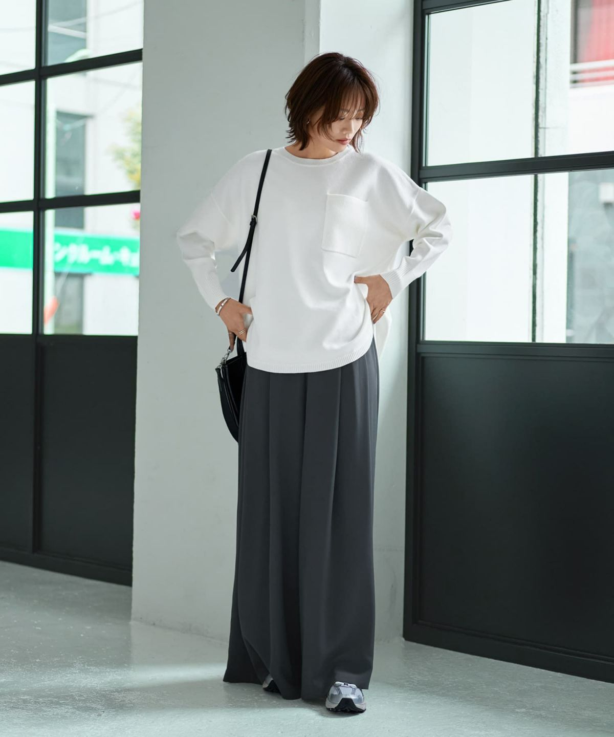 着用イメージ 167cm ホワイト