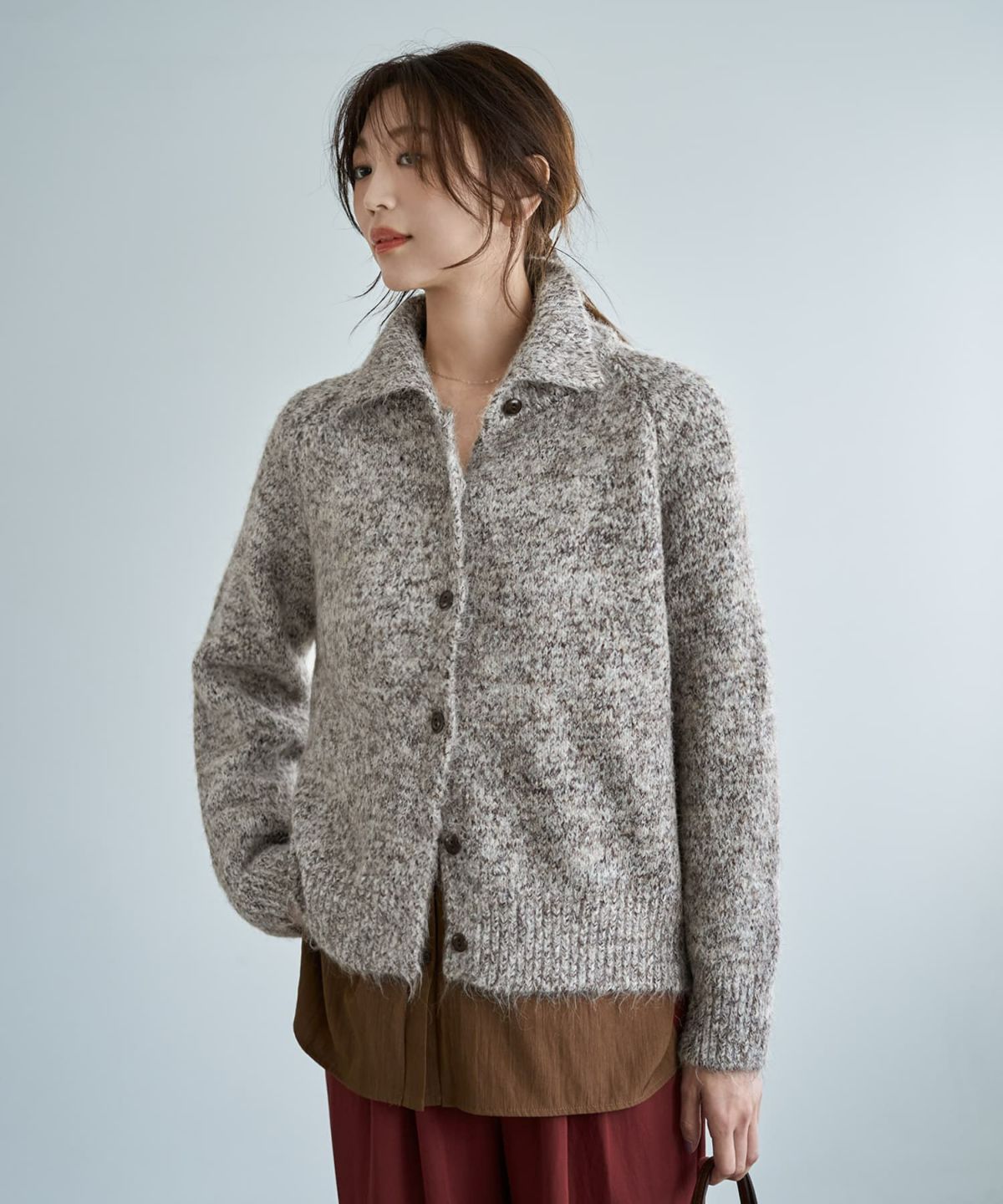 着用イメージ 166cm ブラウンミックス