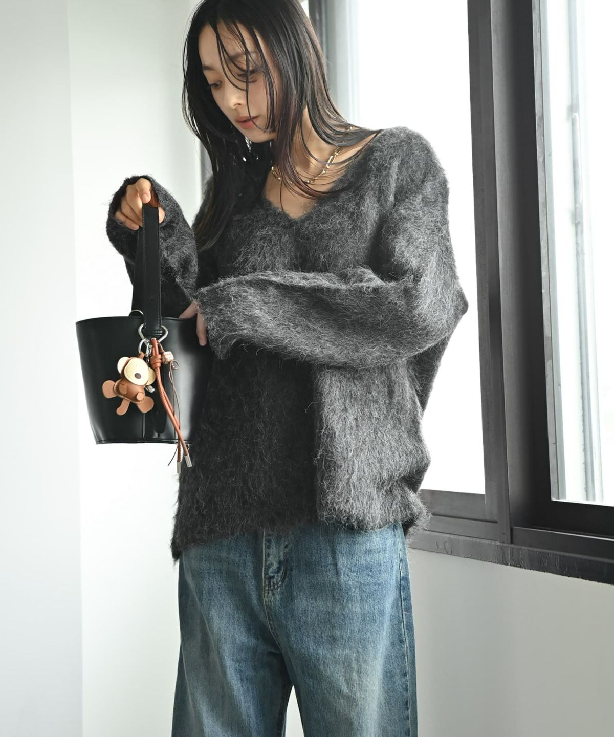 着用イメージ 167cm ブラウン