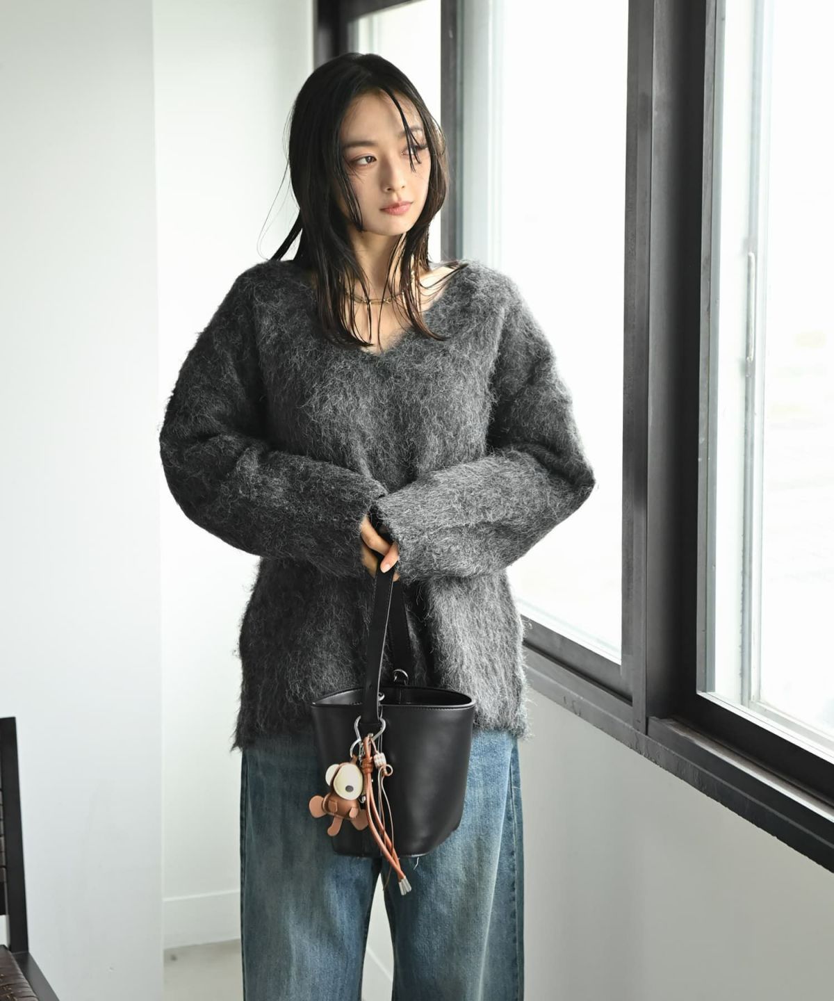 着用イメージ 167cm ブラウン