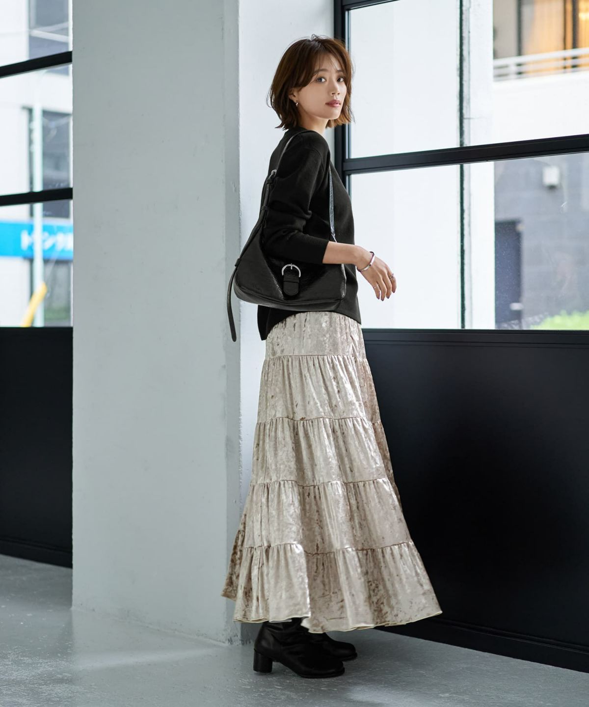 着用イメージ 167cm グレージュ 02サイズ