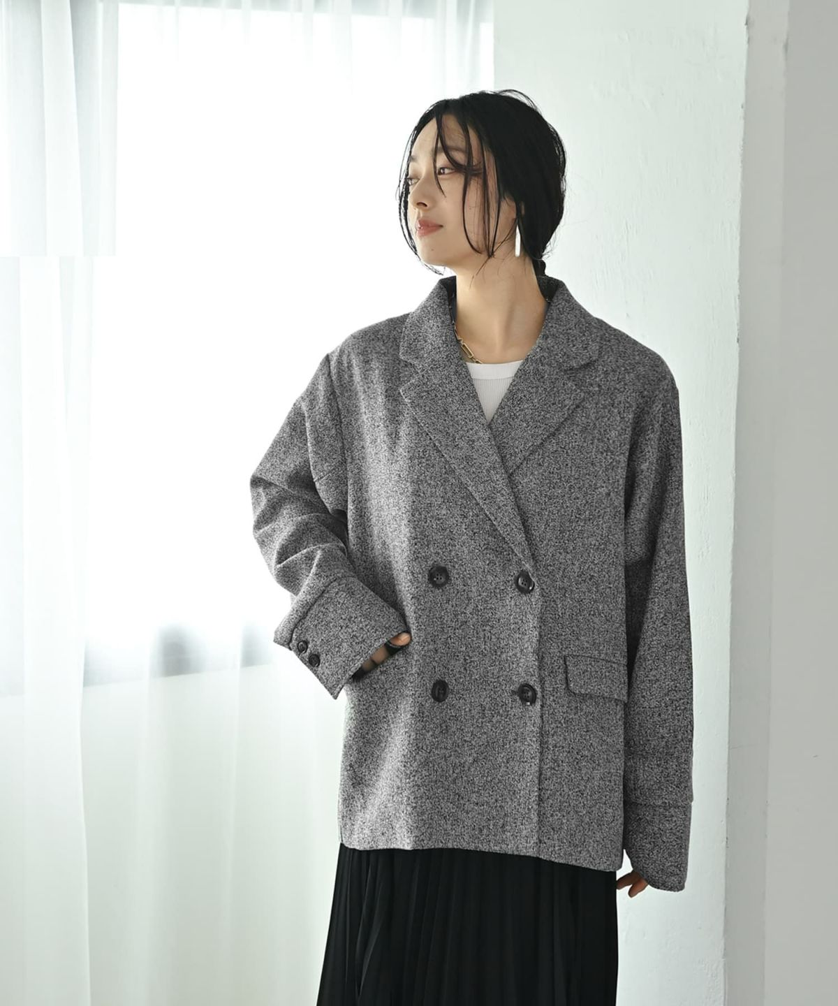 着用イメージ 167cm グレー