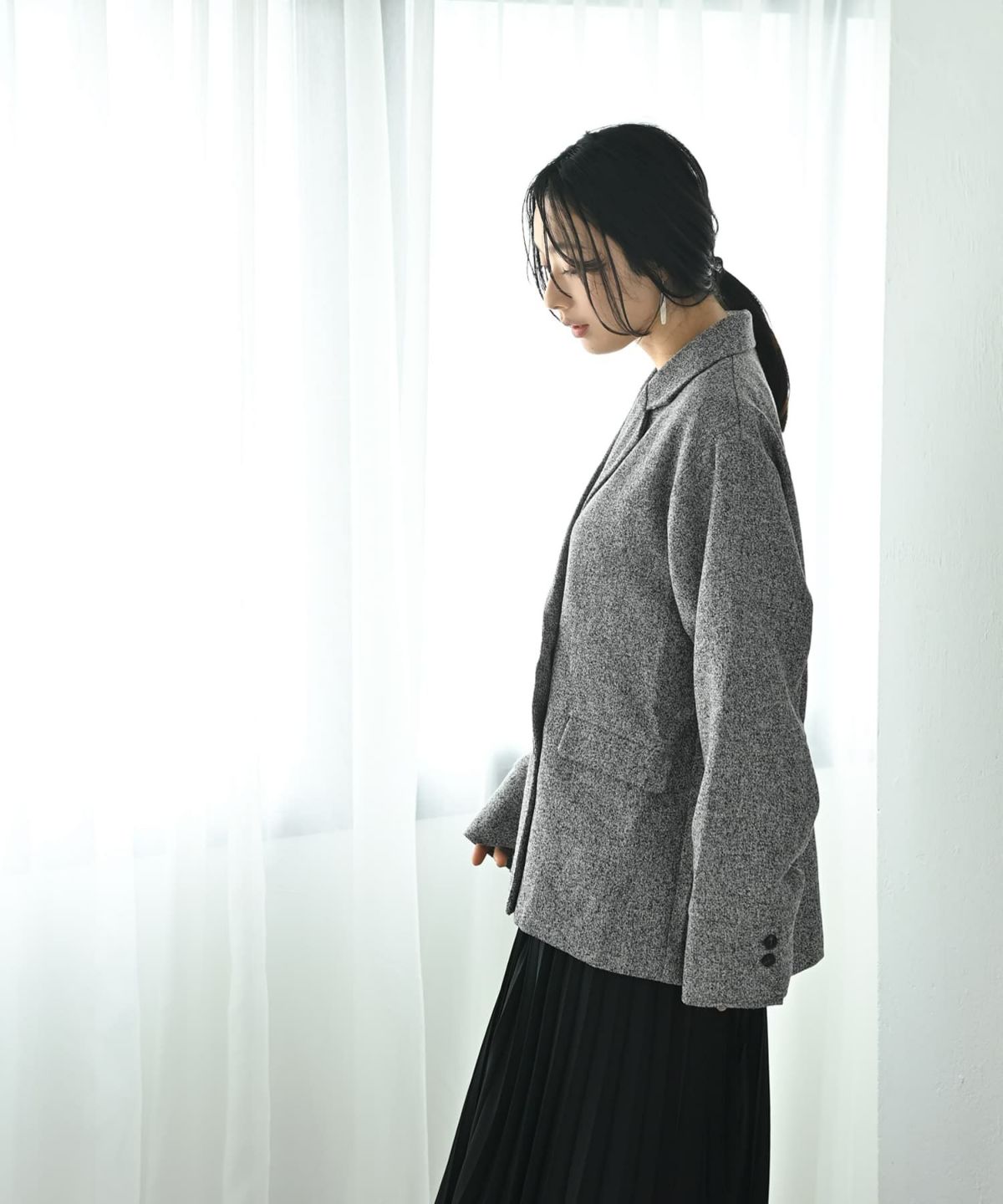 着用イメージ 167cm グレー