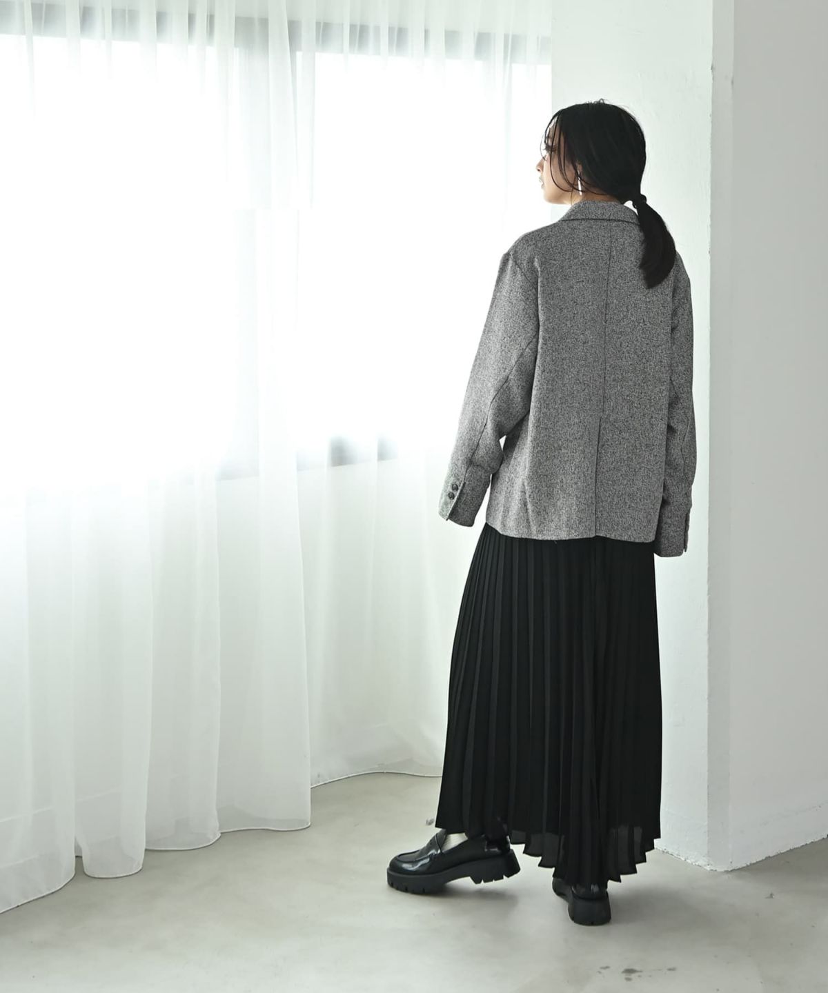 着用イメージ 167cm グレー