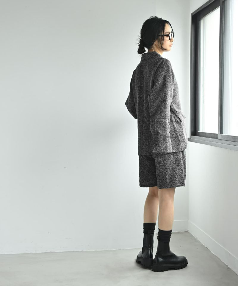 SET] 【BLK001】ツイードダブルジャケット×ハーフパンツ | おしゃれな
