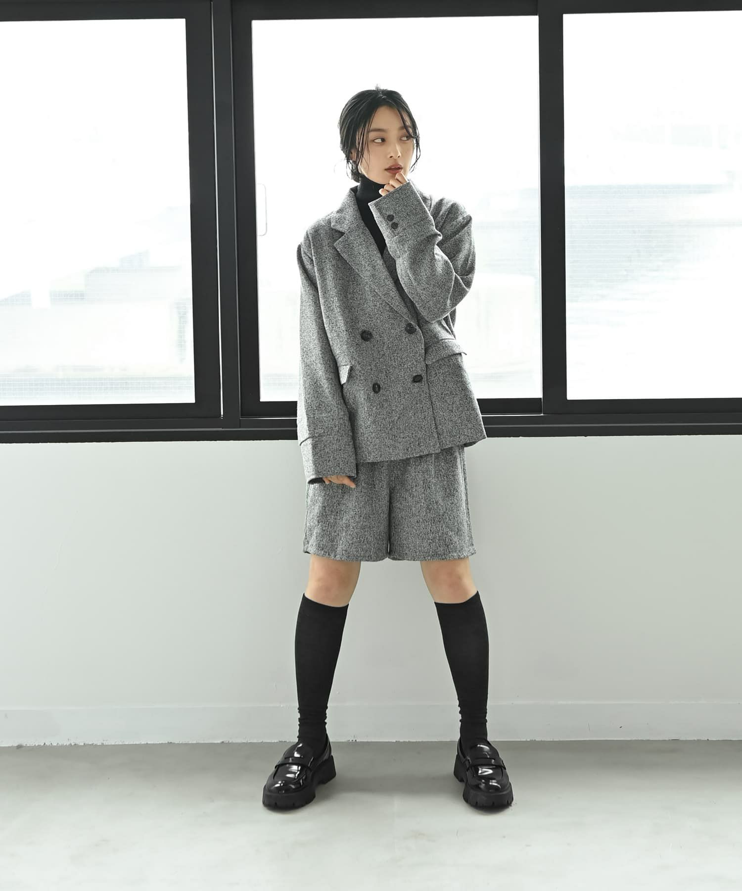 着用イメージ 167cm グレー