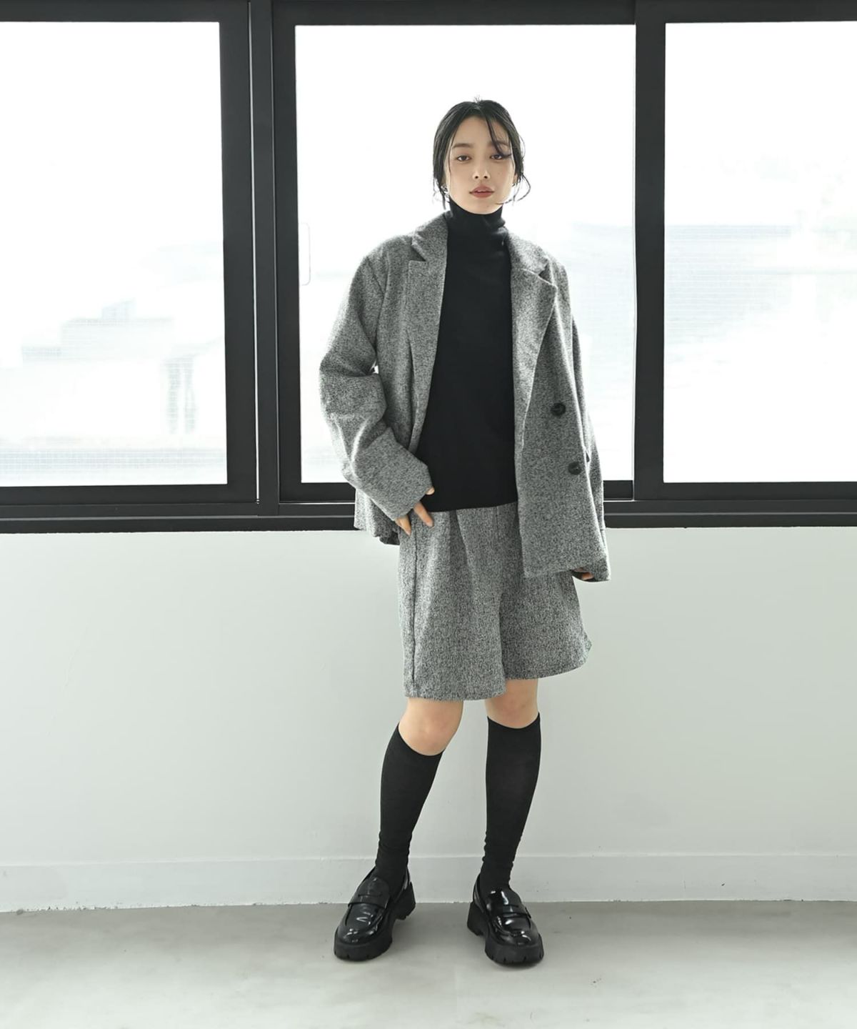着用イメージ 167cm グレー