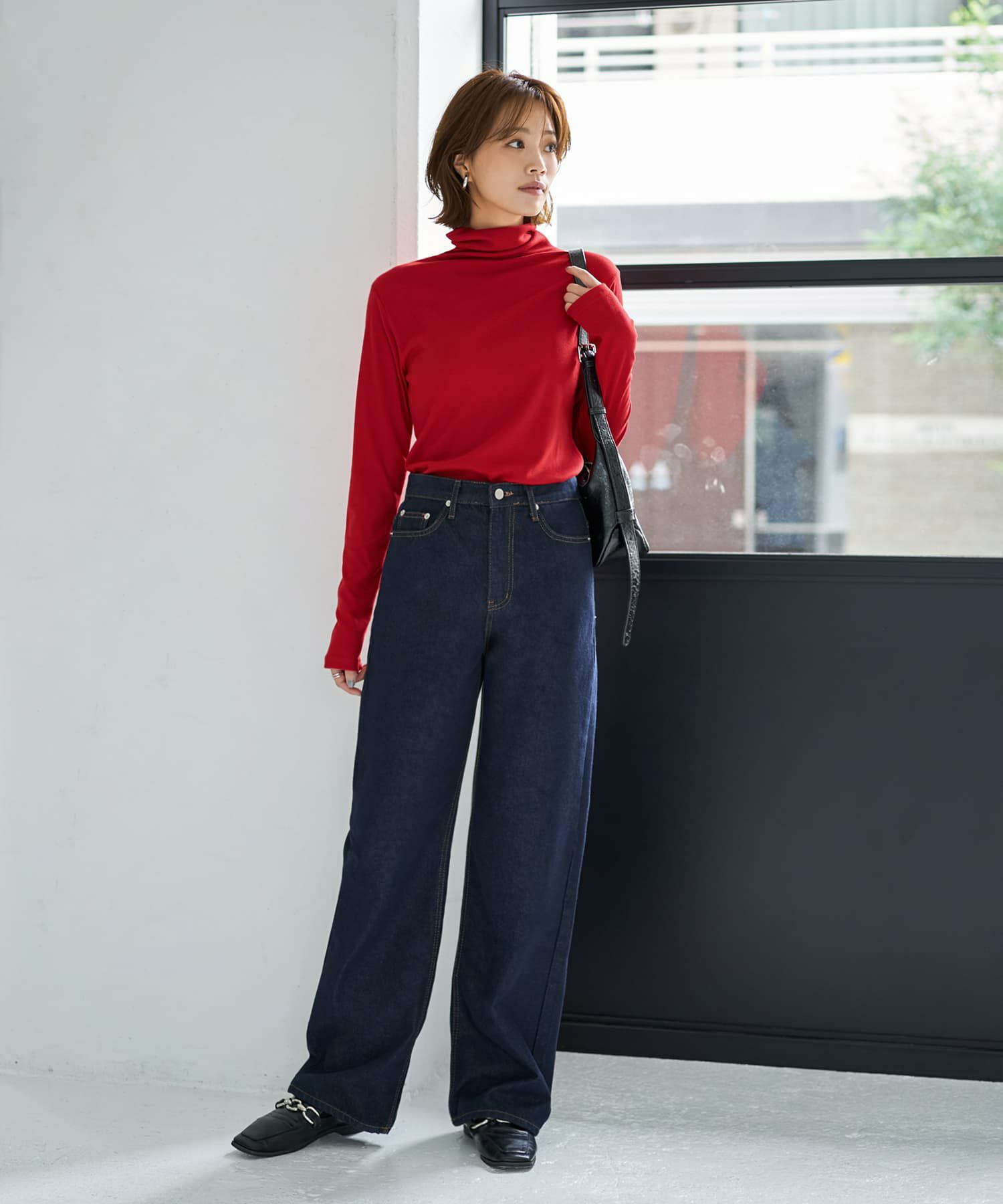 着用イメージ 167cm レッド