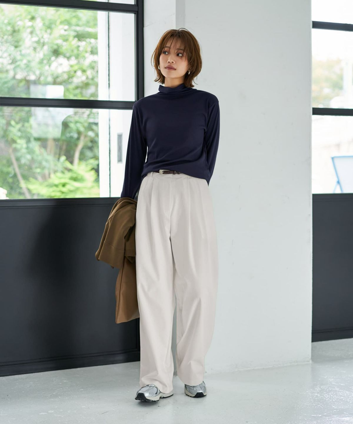 着用イメージ 167cm ネイビー