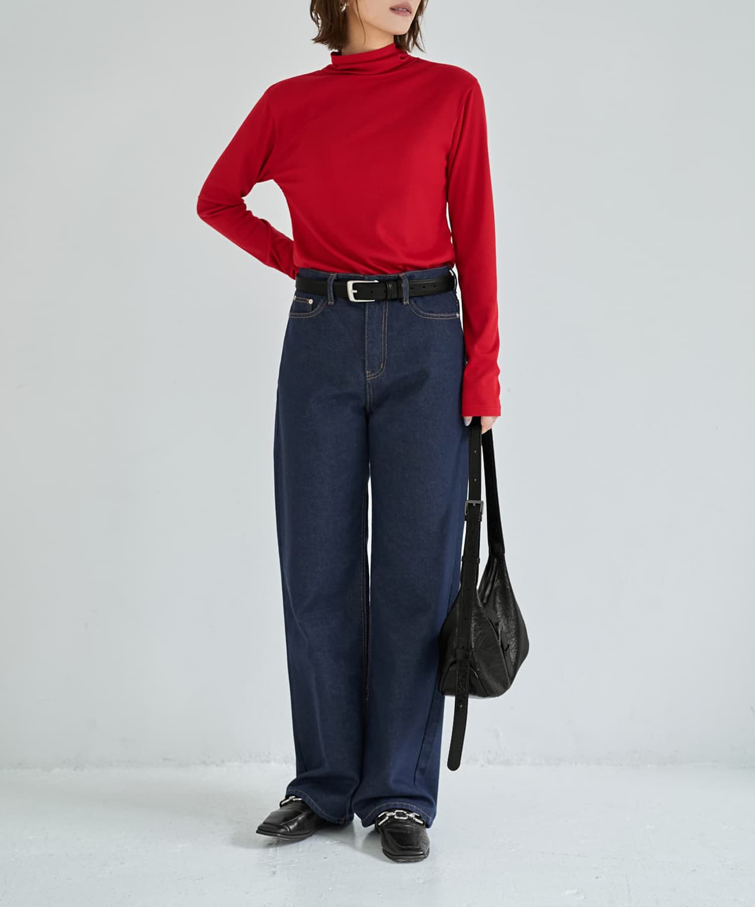 着用イメージ 167cm レッド 