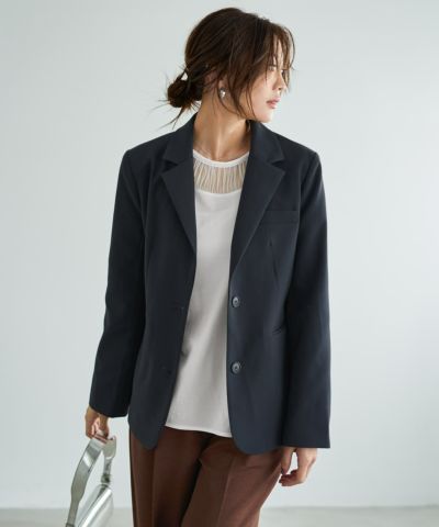 かすれ織りテーラードジャケット | おしゃれな大人レディース