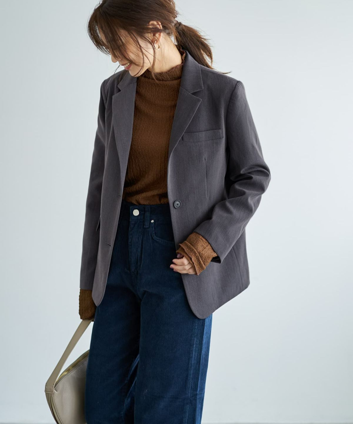 着用イメージ 166cm グレー