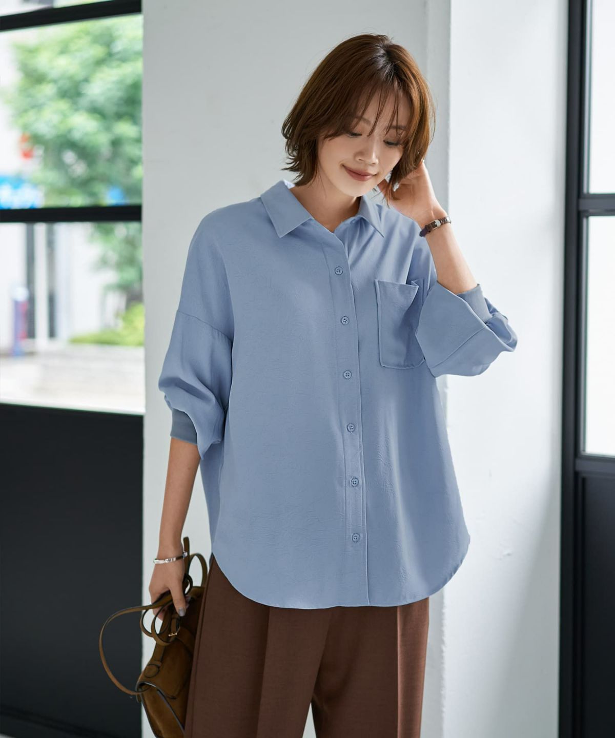 着用イメージ 167cm ライトブルー