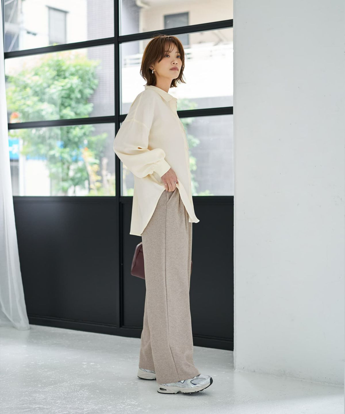 着用イメージ 167cm オフホワイト